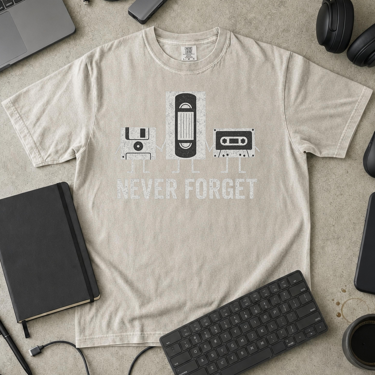 never forget Premium Shirt — ivory Premium Shirt mock-up