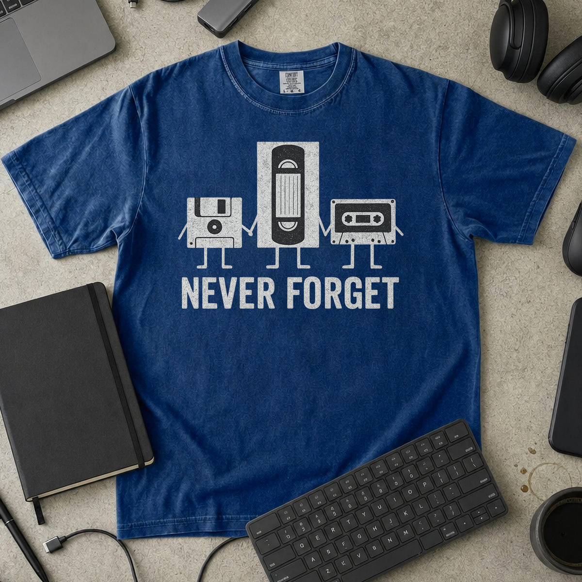 never forget Premium Shirt — true navy Premium Shirt mock-up