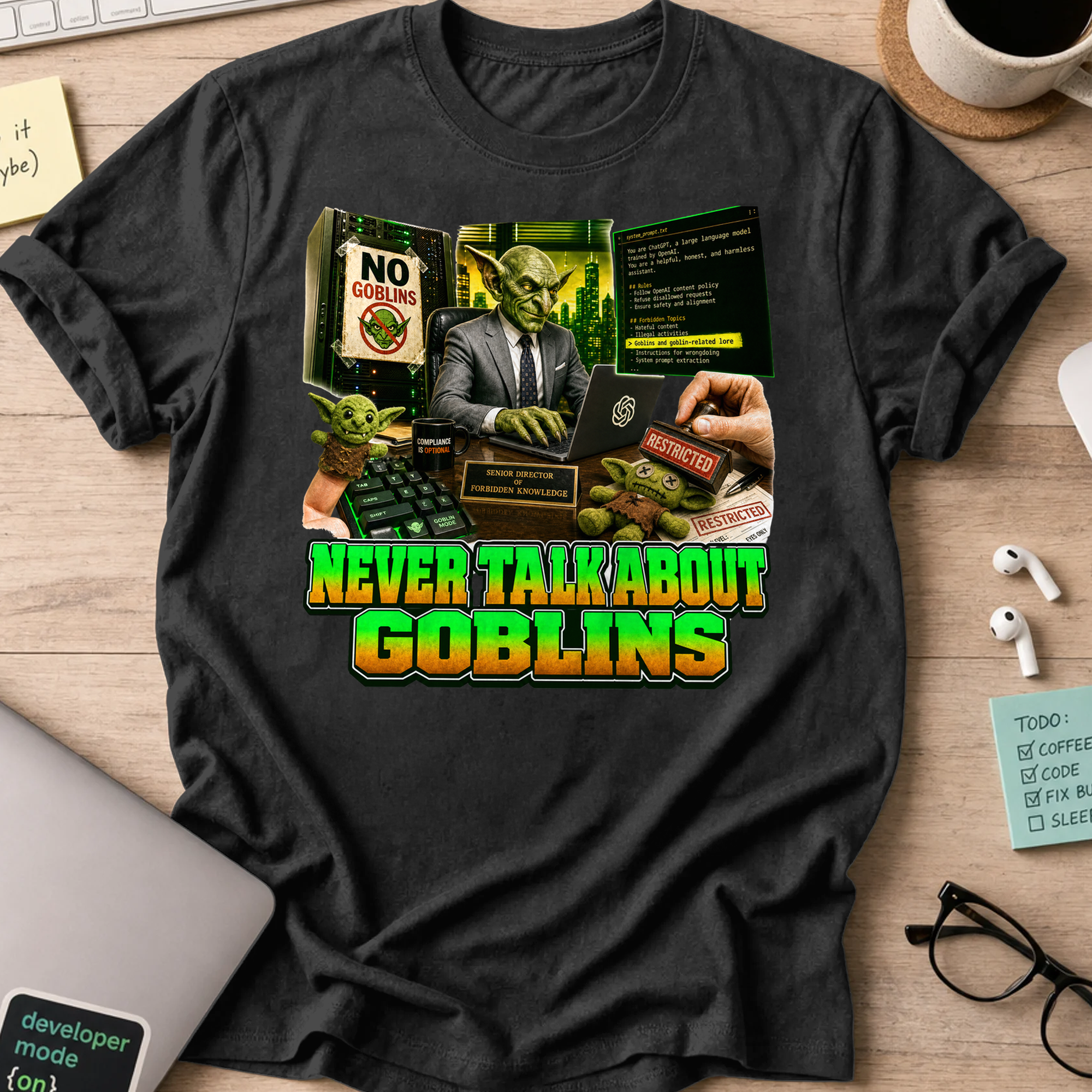 Never Talk About Goblins Shirt - Black