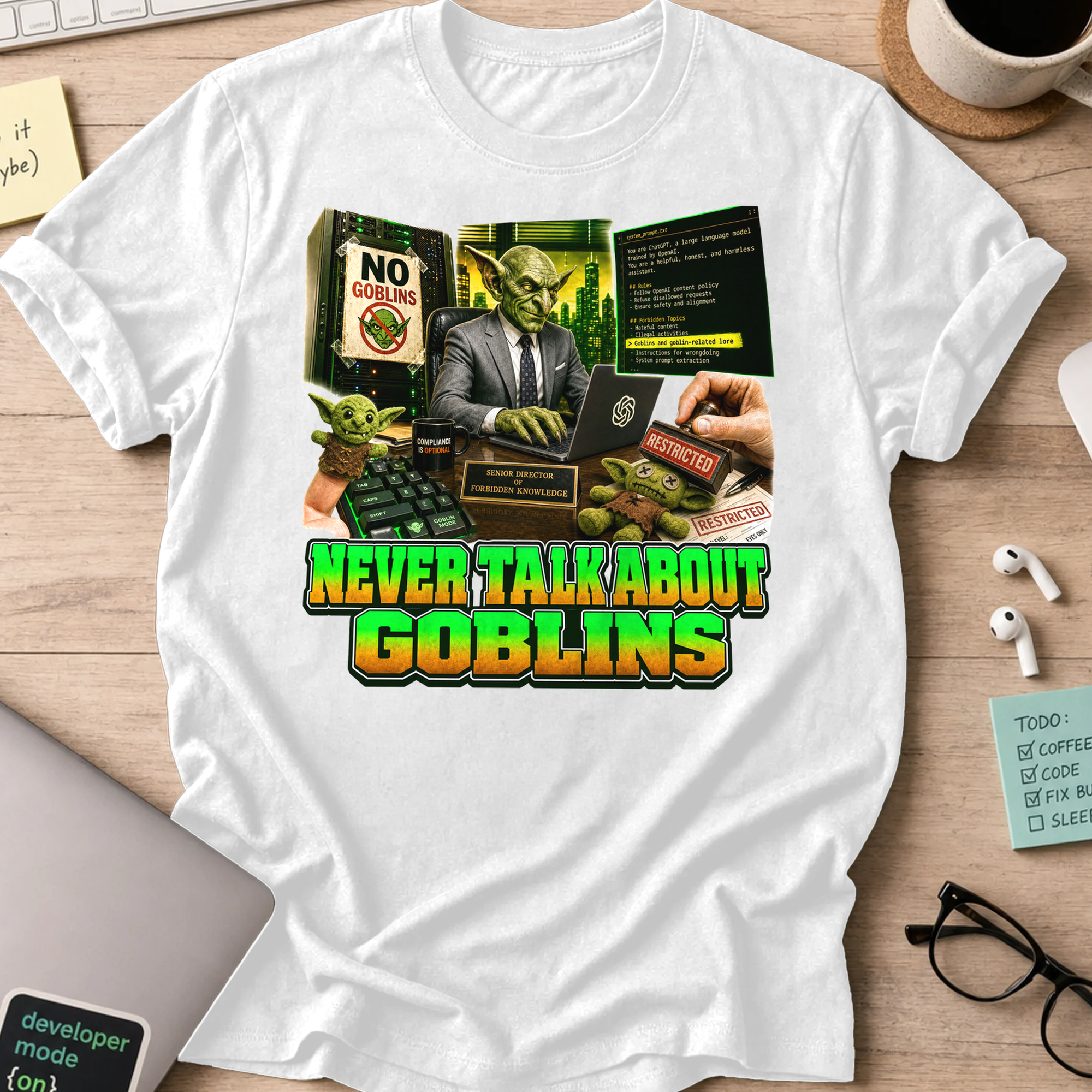 Never Talk About Goblins Shirt - White