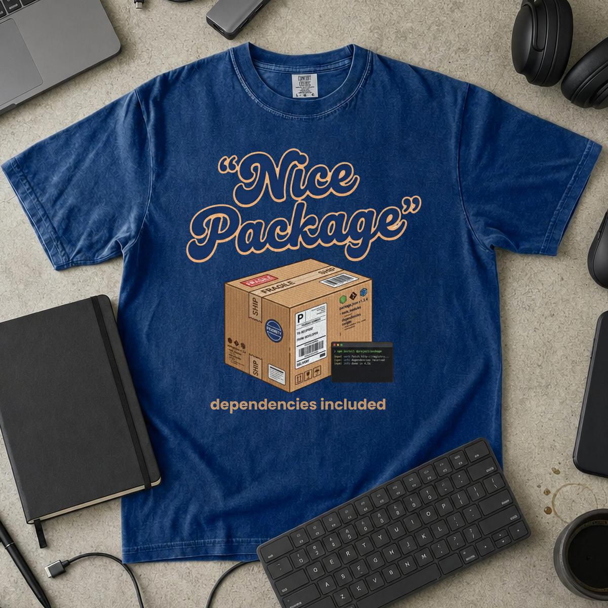 Nice Package Premium Shirt — true navy Premium Shirt mock-up