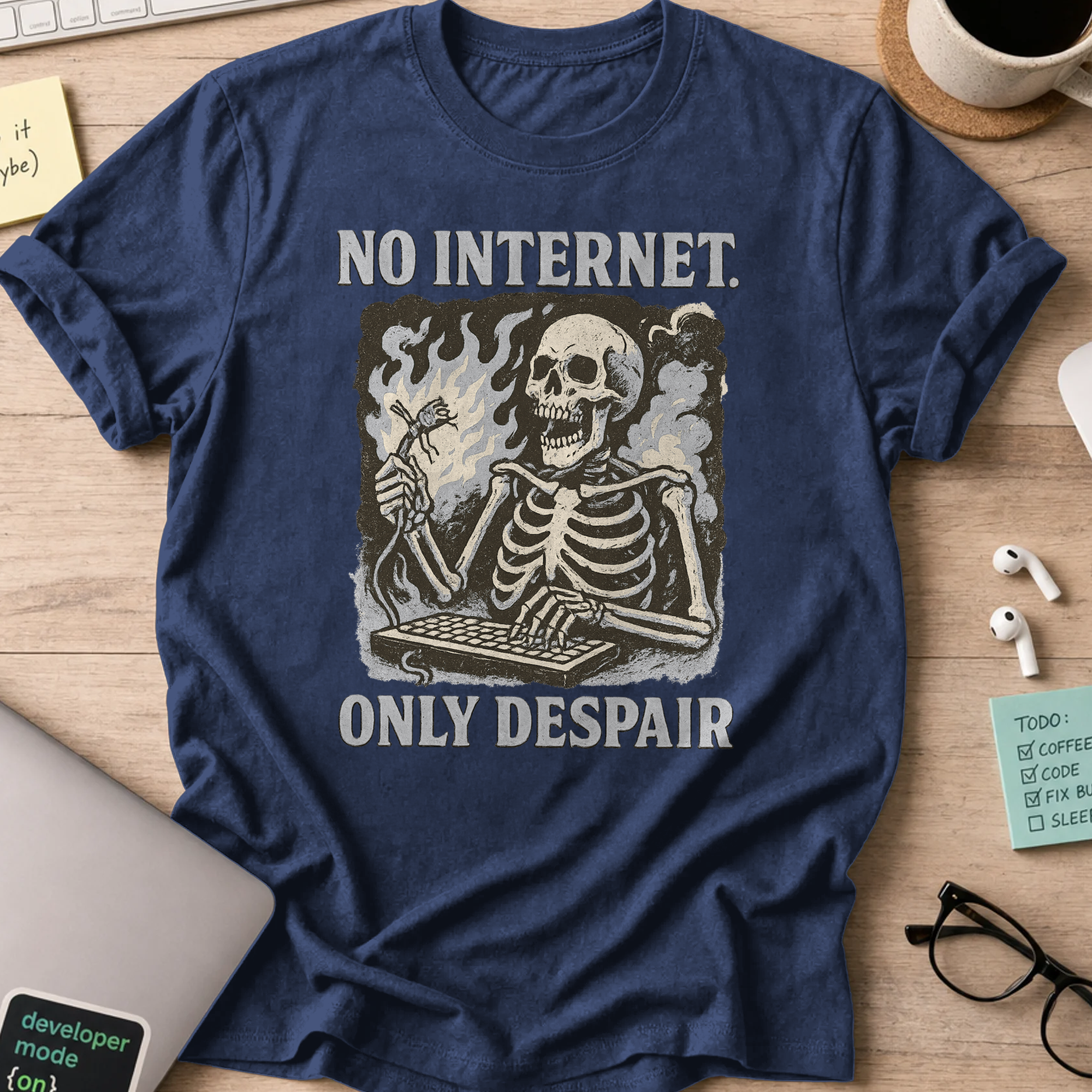 no internet only despair shirt - Navy