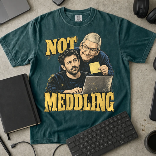 Not Meddling Shirt — Blue Spruce Comfort Colors 1717 flat lay