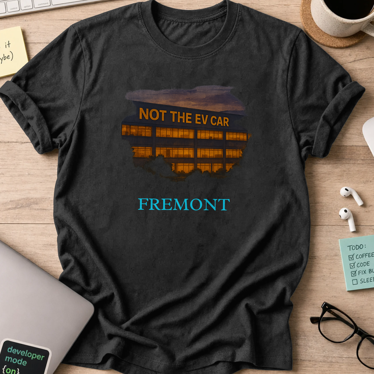 not the EV car company office shirt - Black