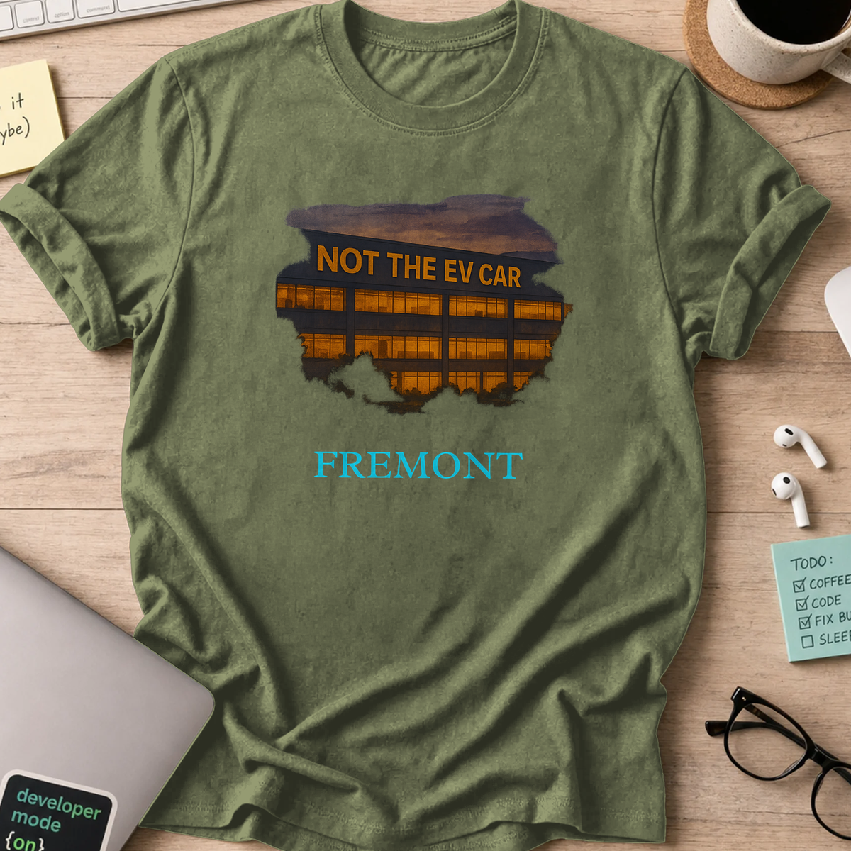 not the EV car company office shirt - Military Green