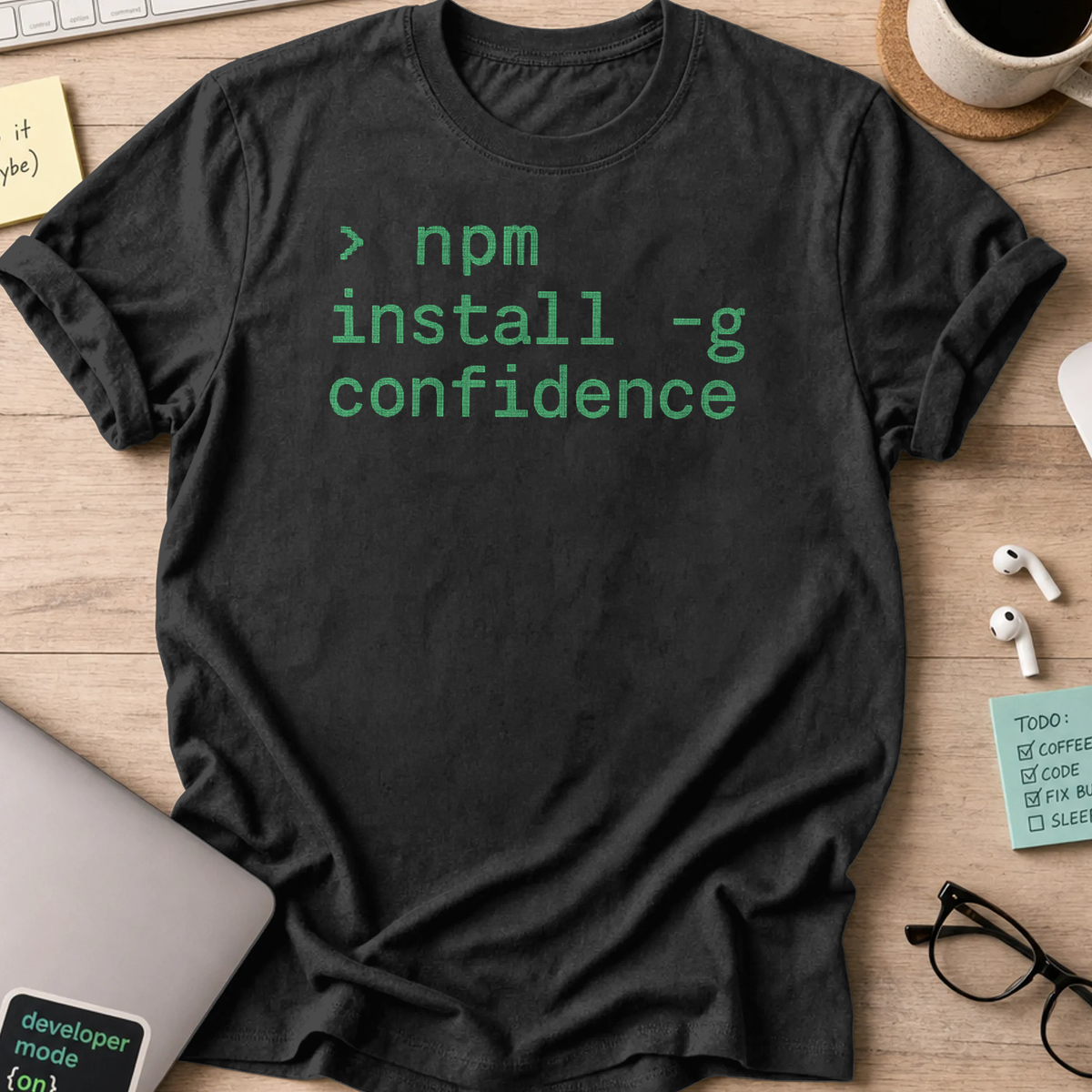 npm install confidence shirt - Black