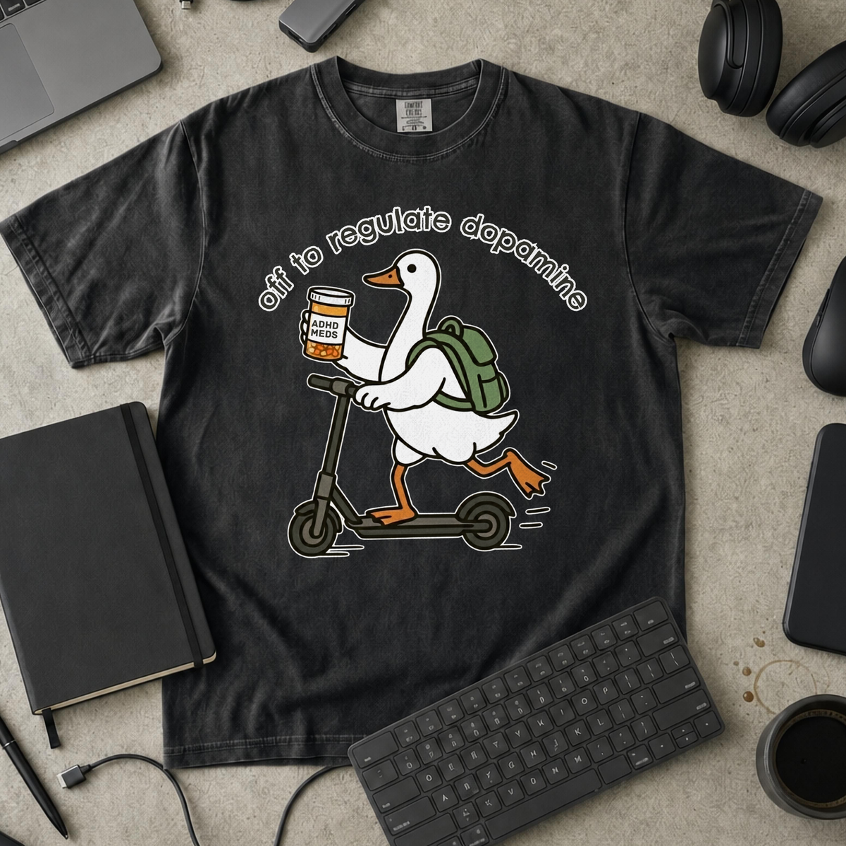 Off To Regulate Dopamine Premium Shirt — black Premium Shirt mock-up