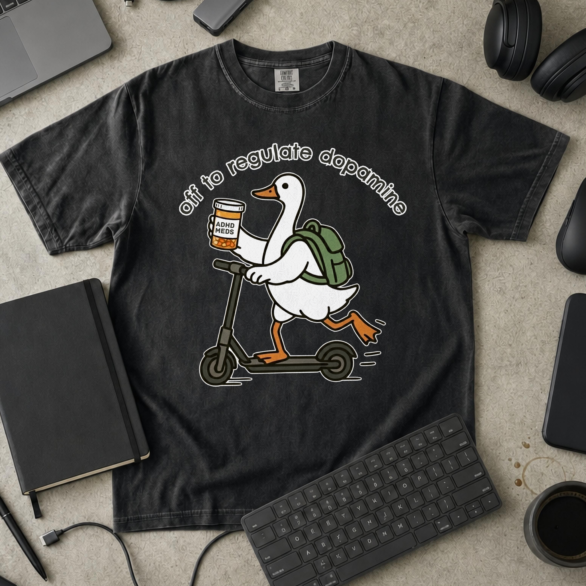 Off To Regulate Dopamine Premium Shirt — black Premium Shirt mock-up