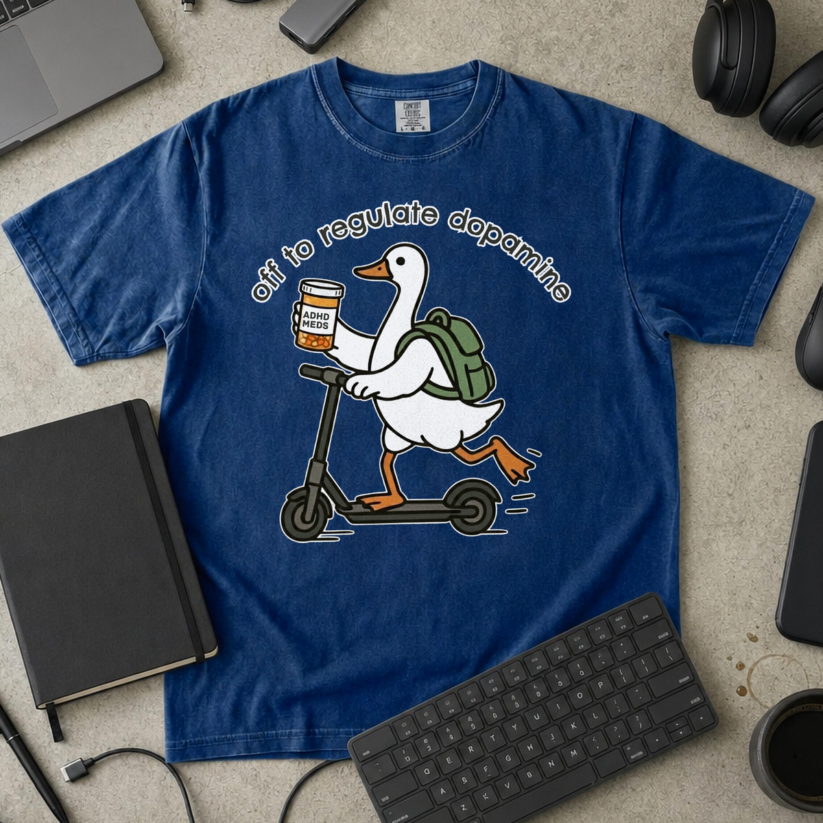 Off To Regulate Dopamine Premium Shirt — true navy Premium Shirt mock-up