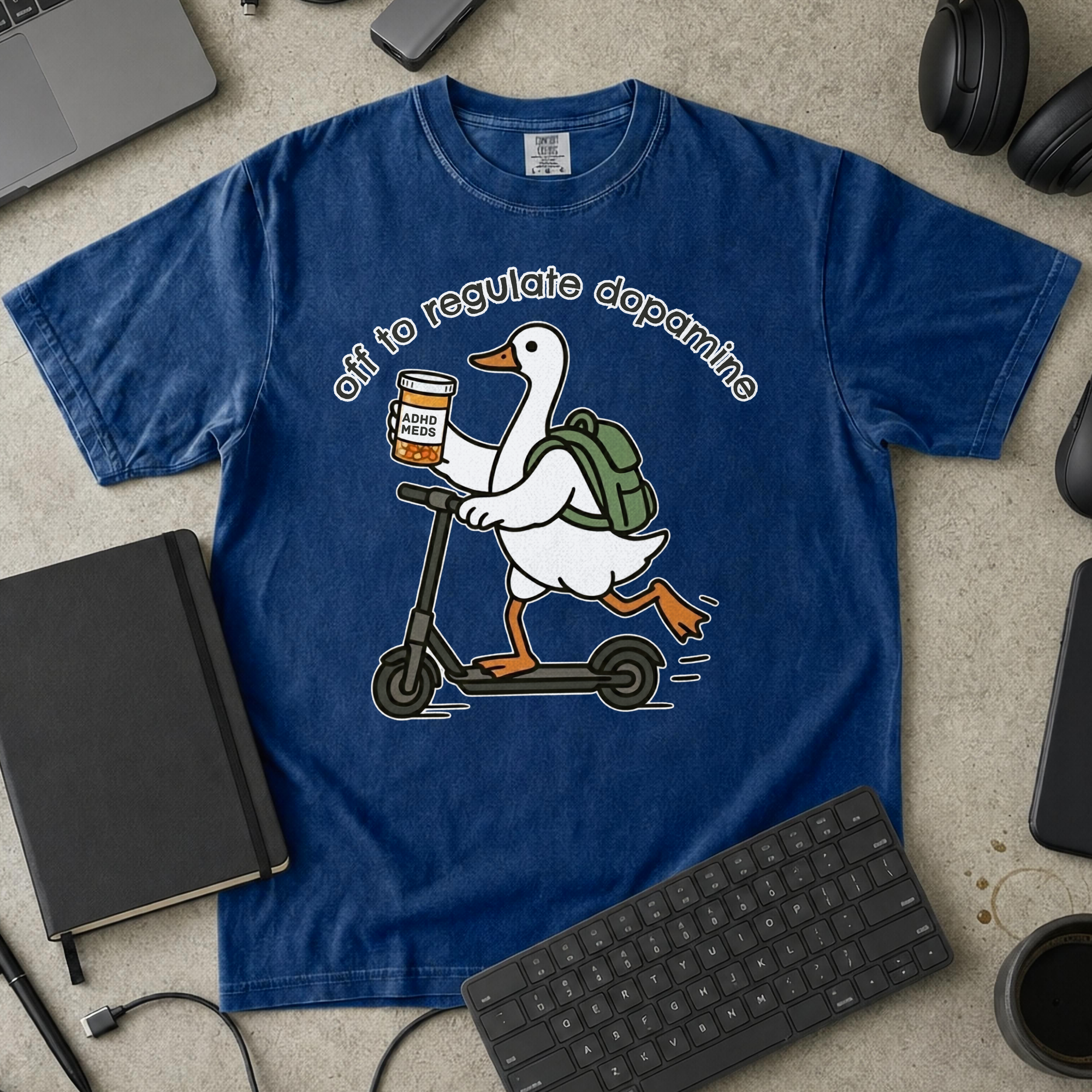 Off To Regulate Dopamine Premium Shirt — true navy Premium Shirt mock-up
