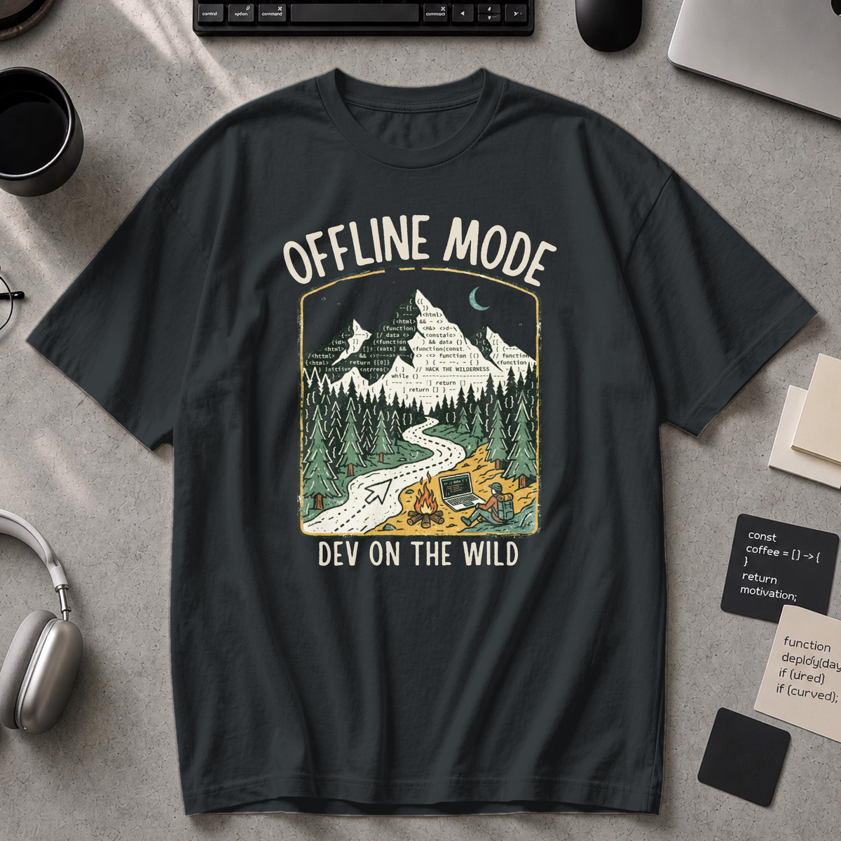 Offline Mode Dev On The Wild Premium Shirt - Black