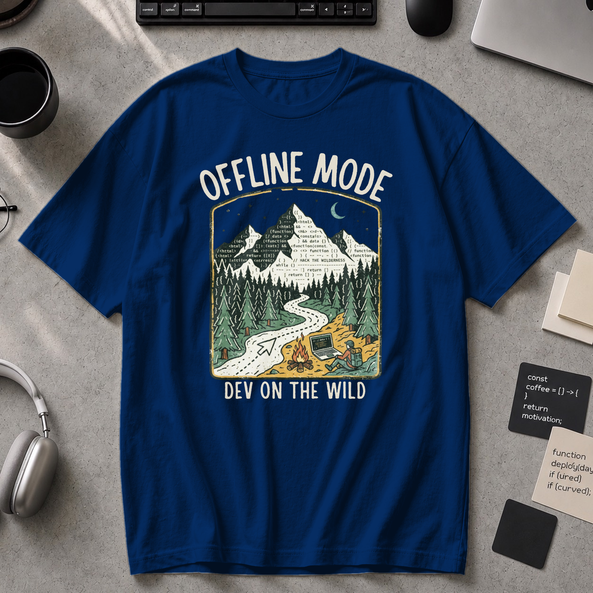 Offline Mode Dev On The Wild Premium Shirt - True Navy