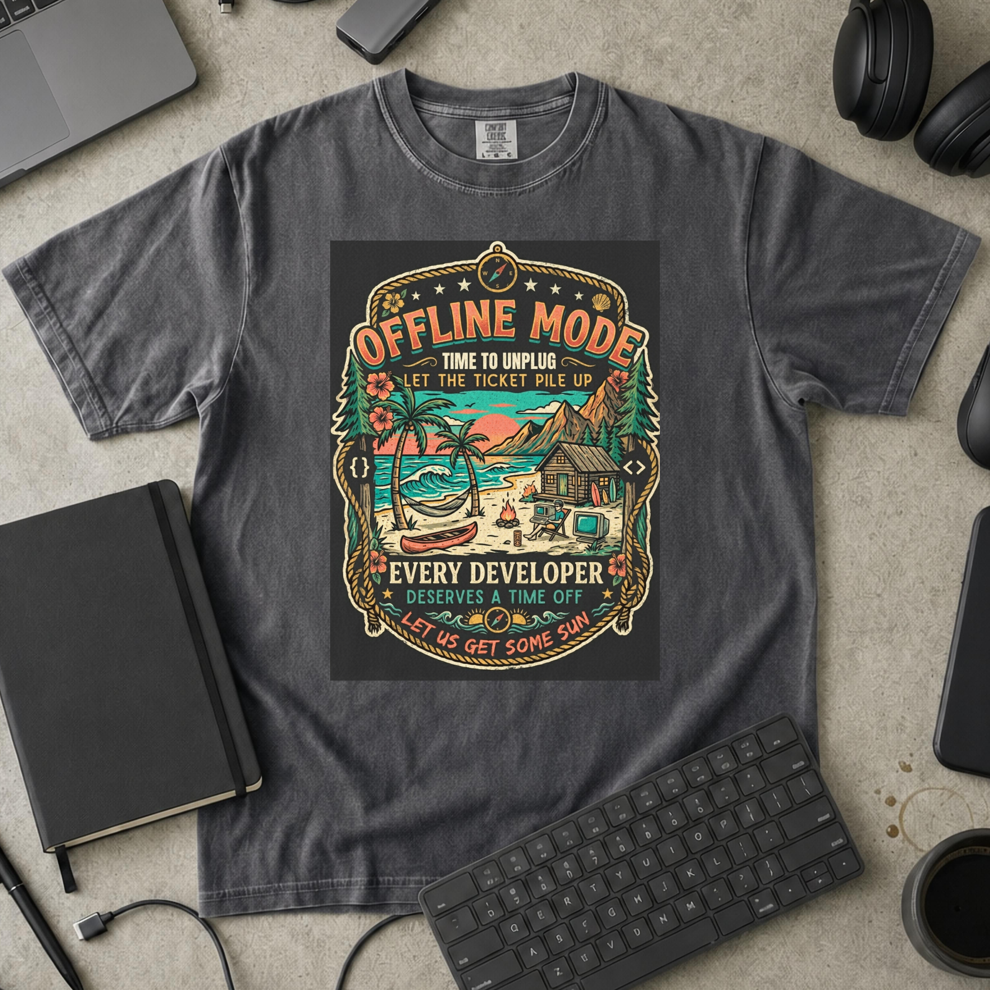 Offline Mode Unplug Premium Shirt — pepper Premium Shirt mock-up