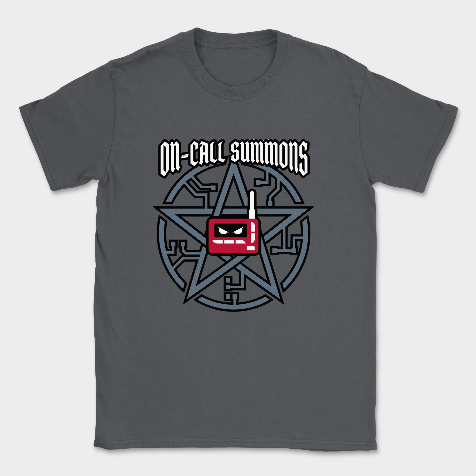on call summons shirt — Dark Heather Grey