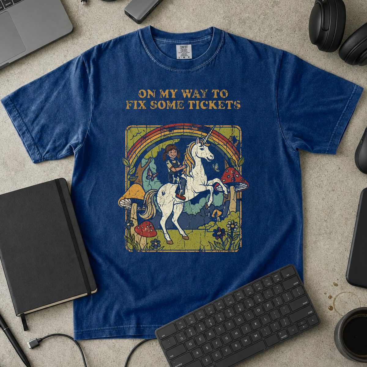 On My Way To Fix Some Tickets Premium Shirt — true navy Premium Shirt mock-up