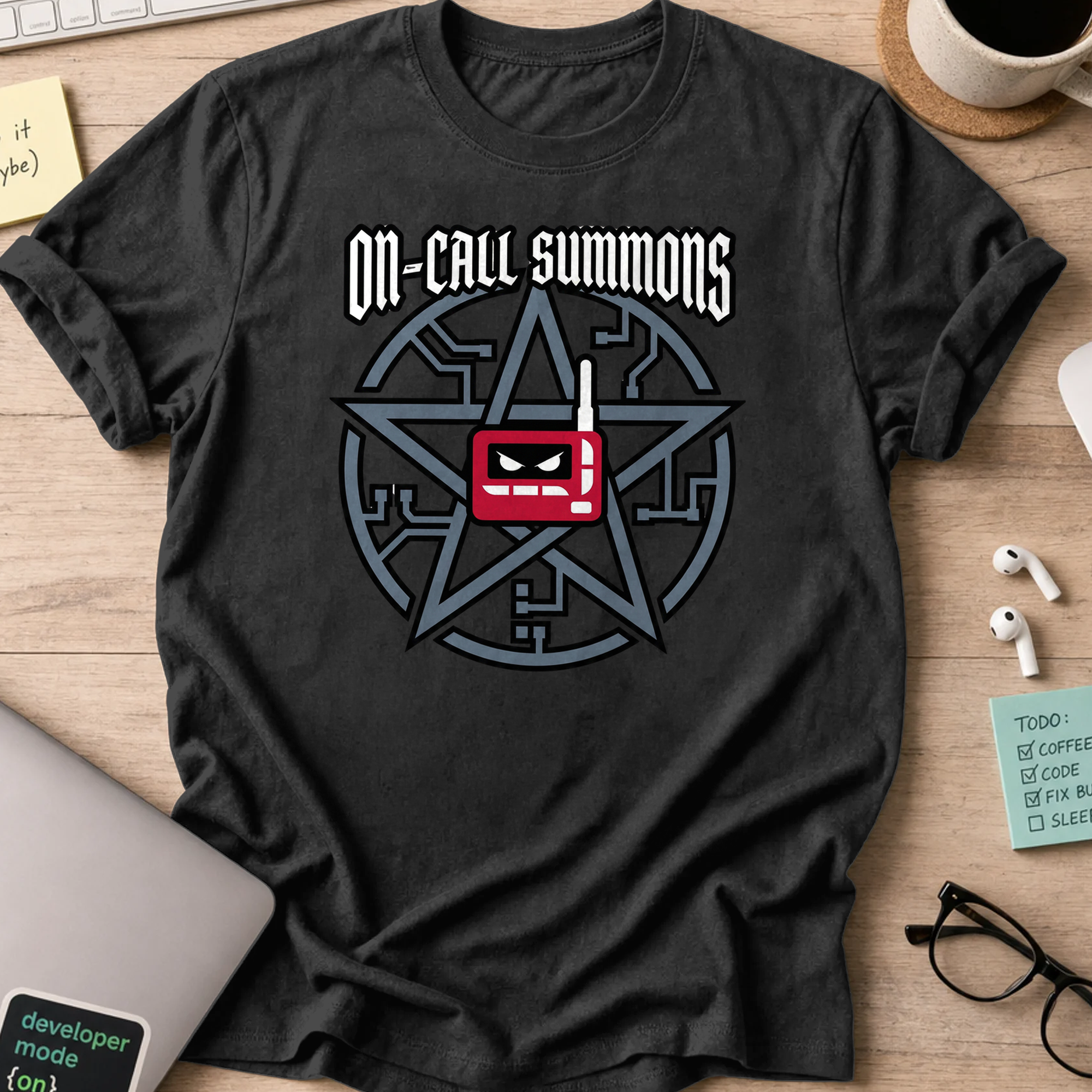 on call summons shirt - Black