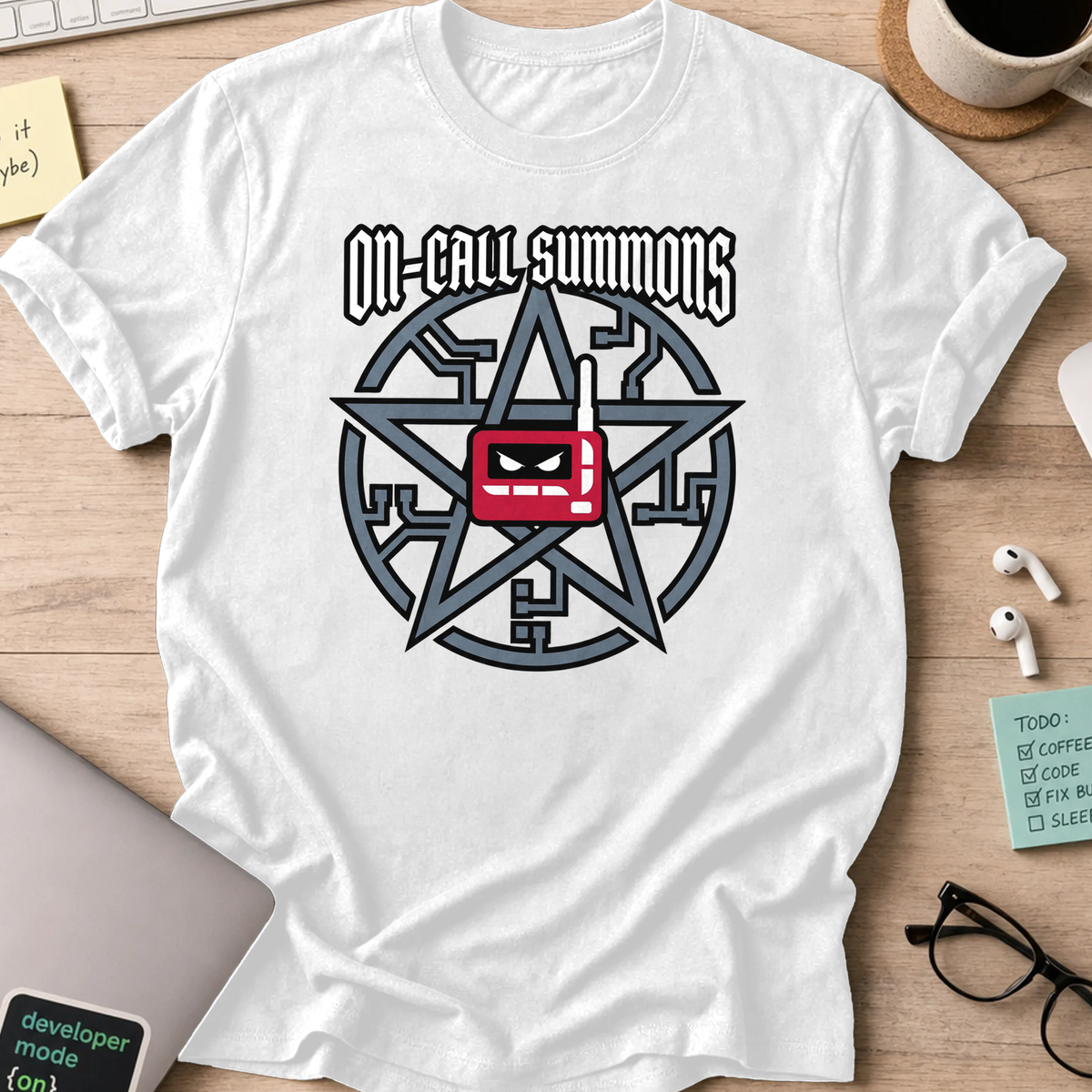 on call summons shirt - White