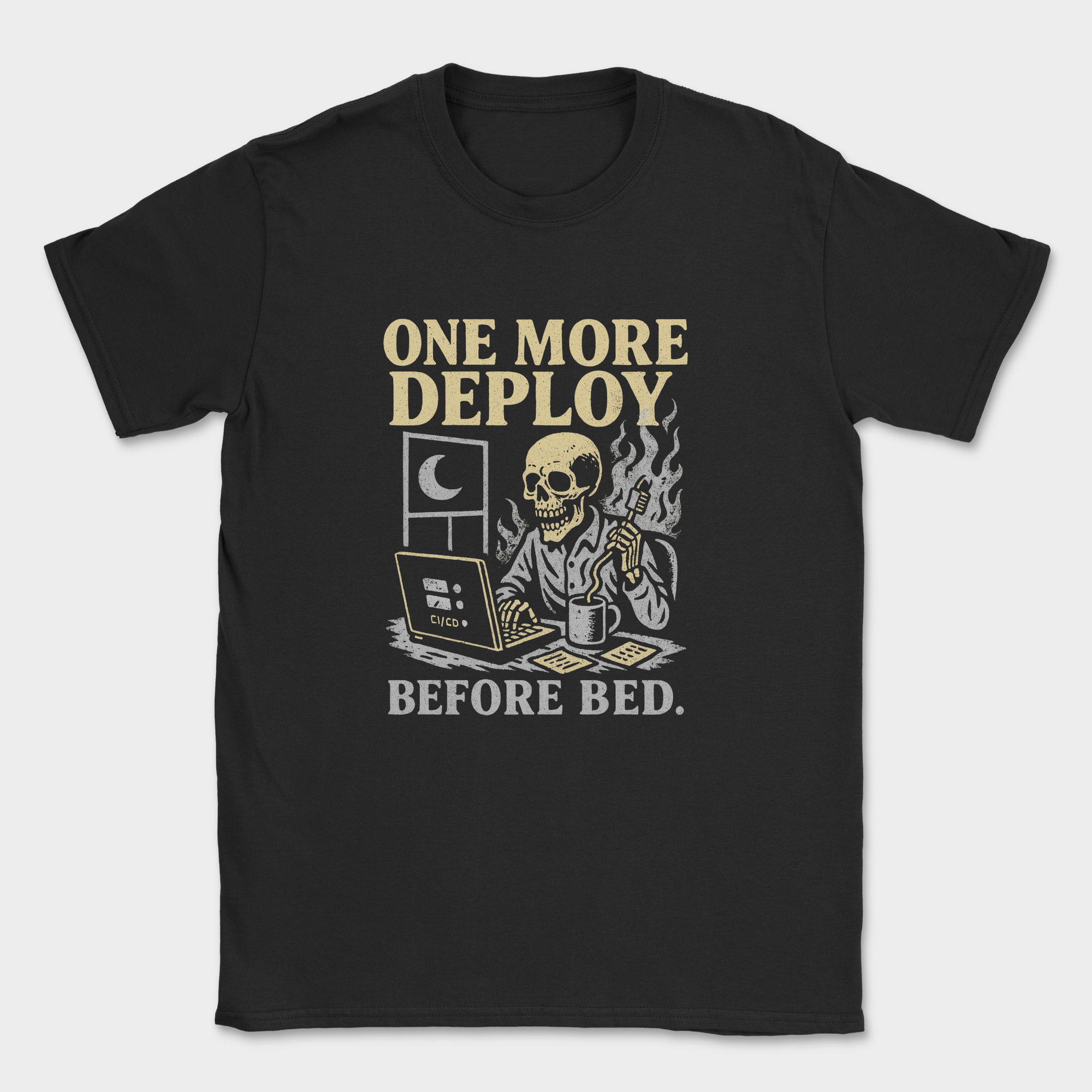 one more deploy before bed skeleton shirt — Black
