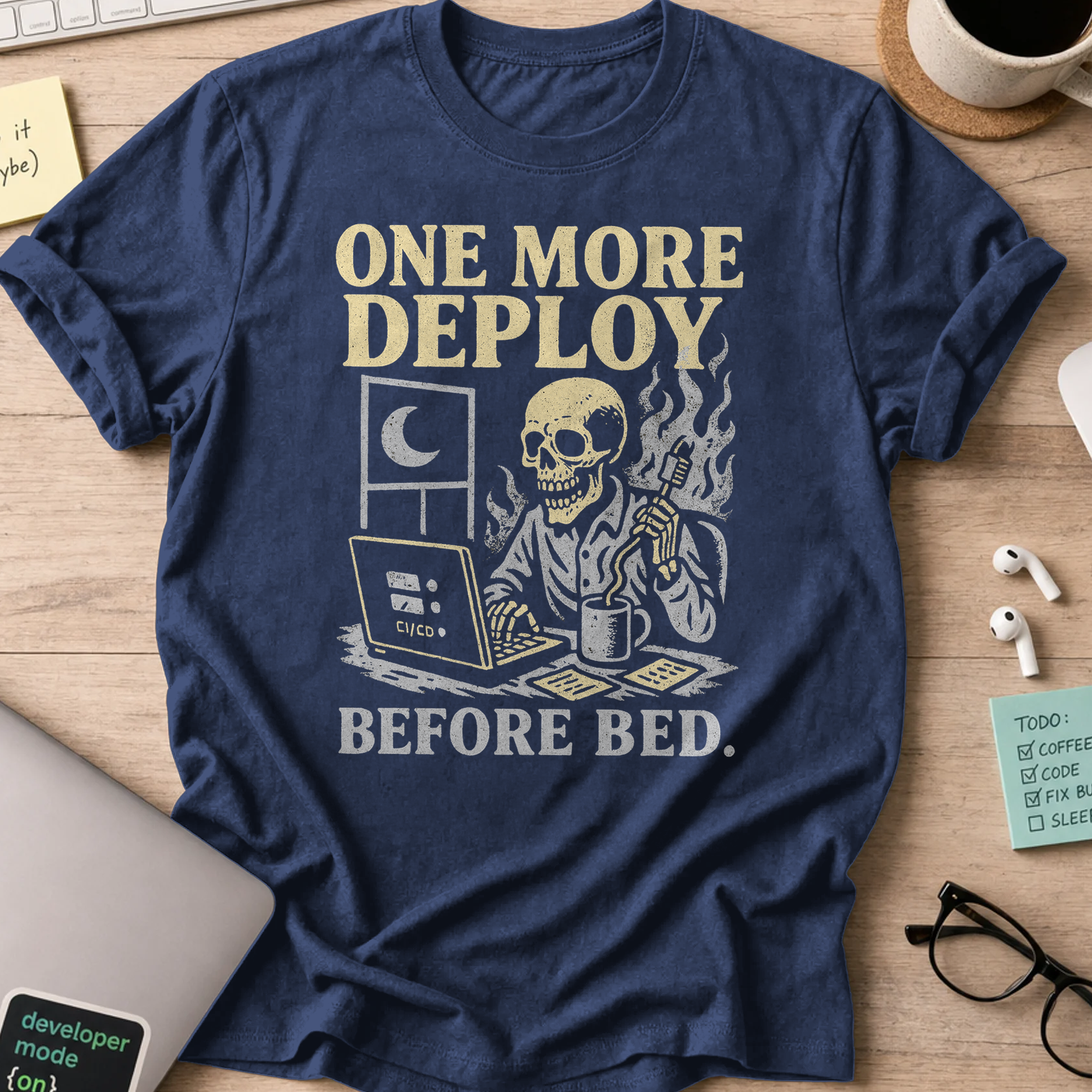 one more deploy before bed skeleton shirt - Navy