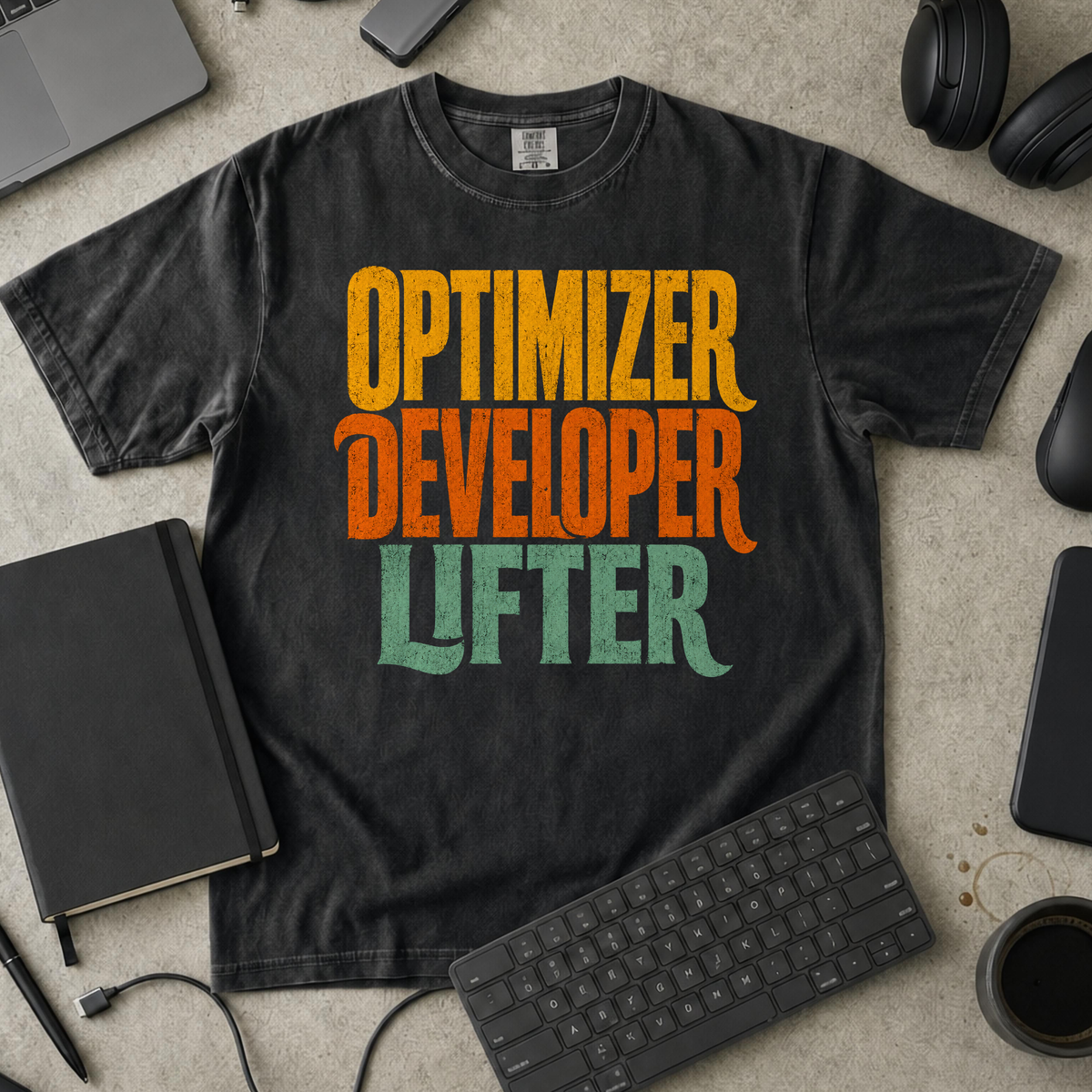 Optimizer Developer Lifter Premium Shirt — black Premium Shirt mock-up