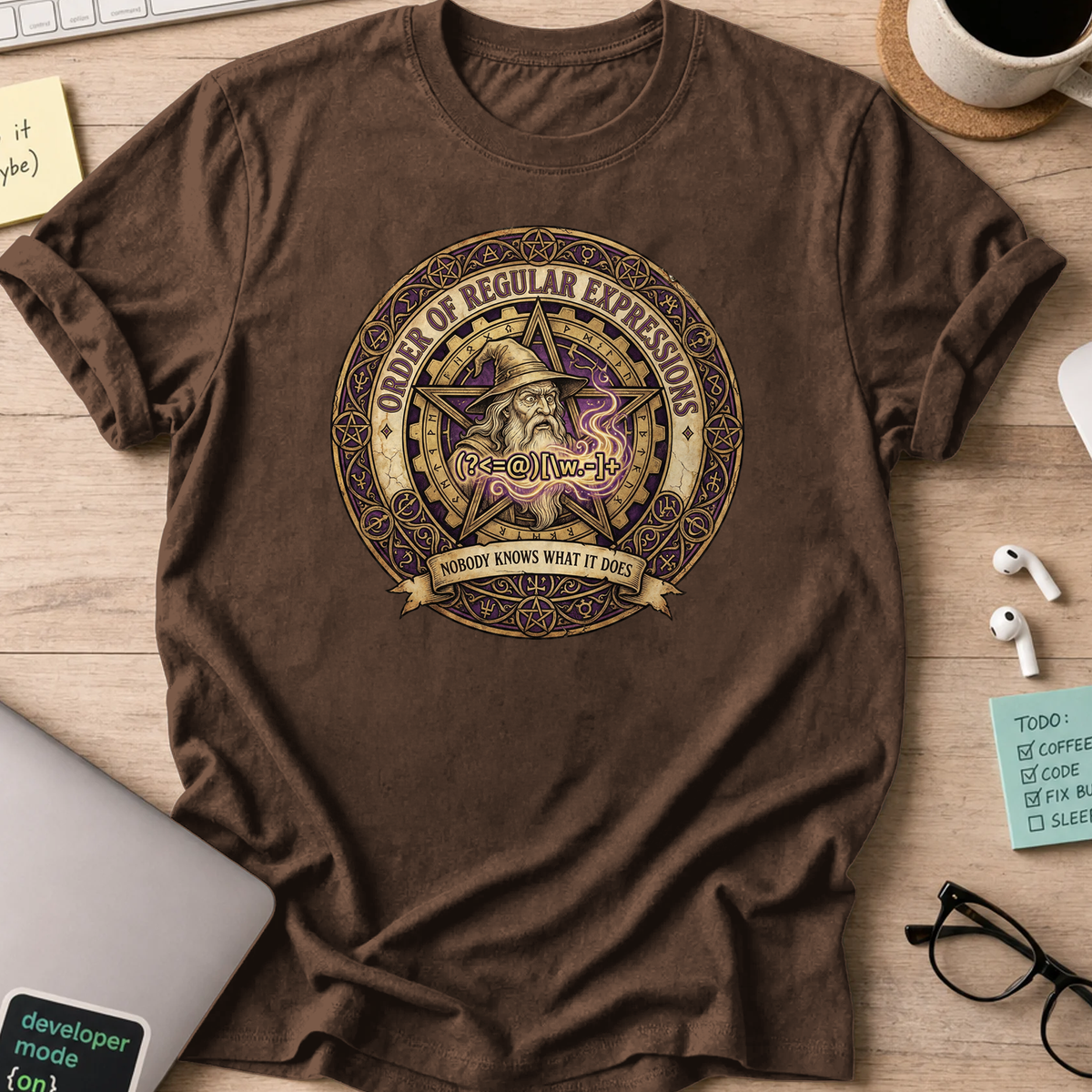 order of regular expressions shirt - Dark Chocolate
