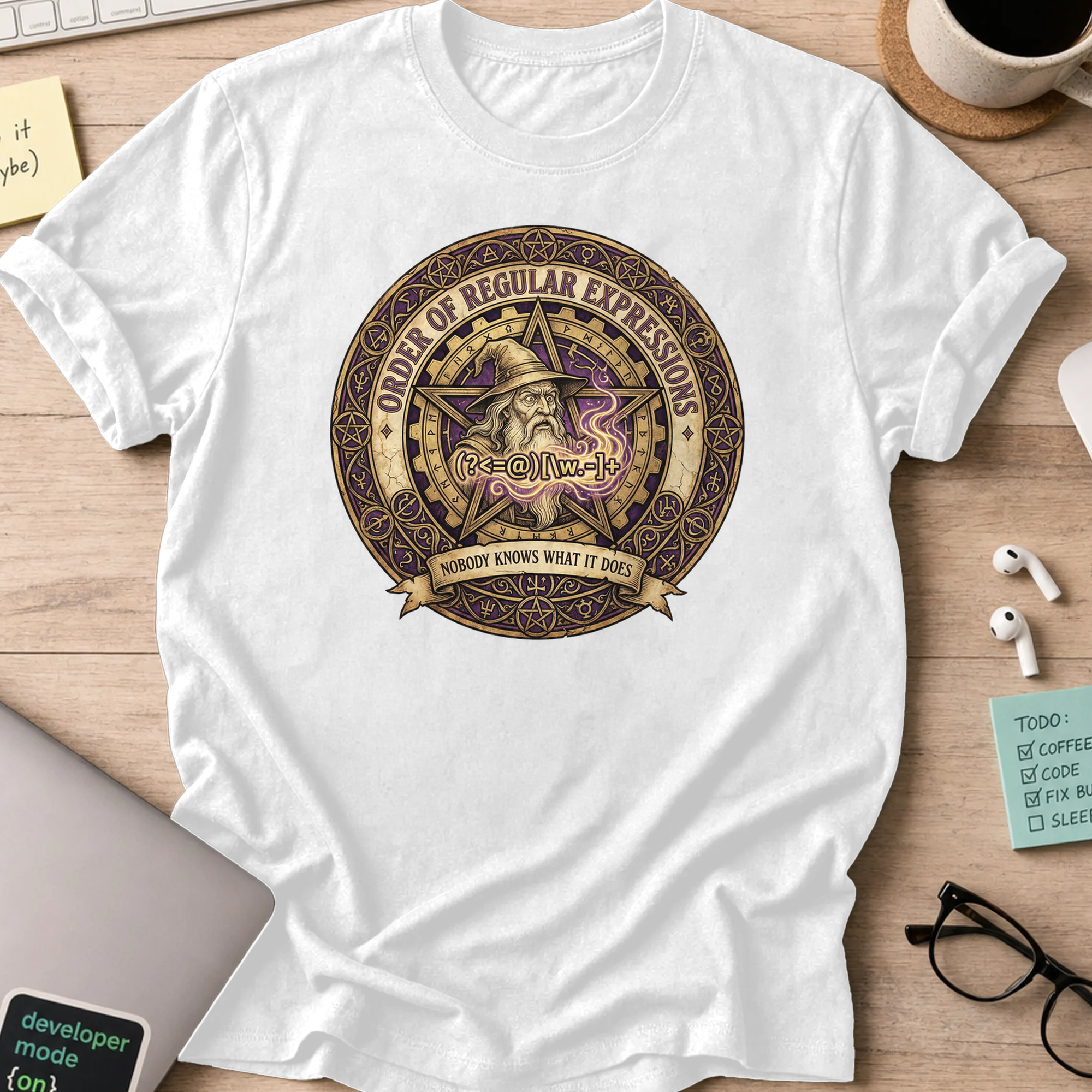 order of regular expressions shirt - White