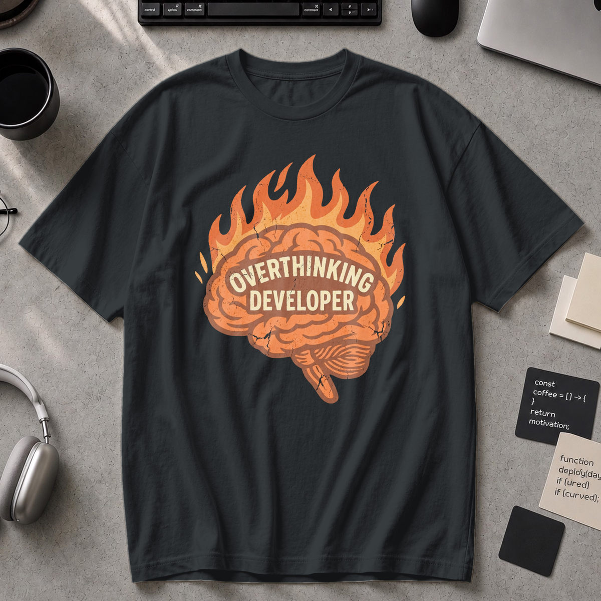 Overthinking Developer Premium Shirt - Black