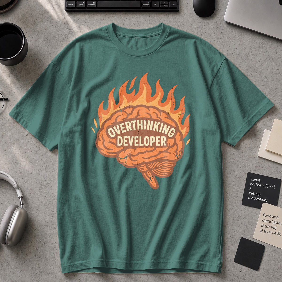 Overthinking Developer Premium Shirt - Blue Spruce