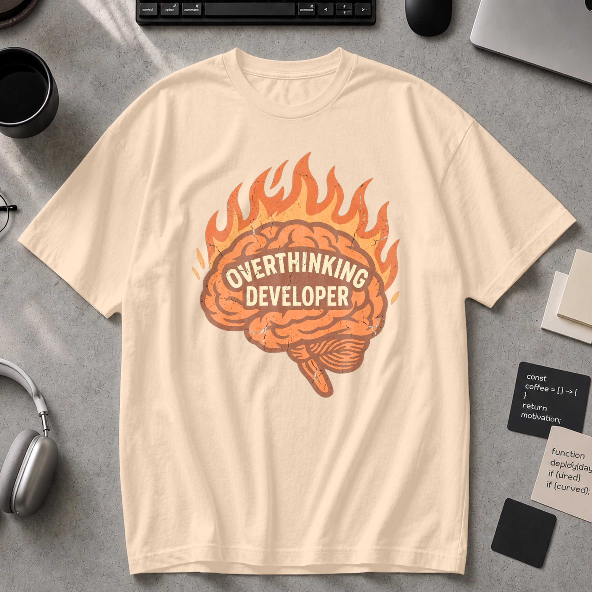 Overthinking Developer Premium Shirt - Ivory