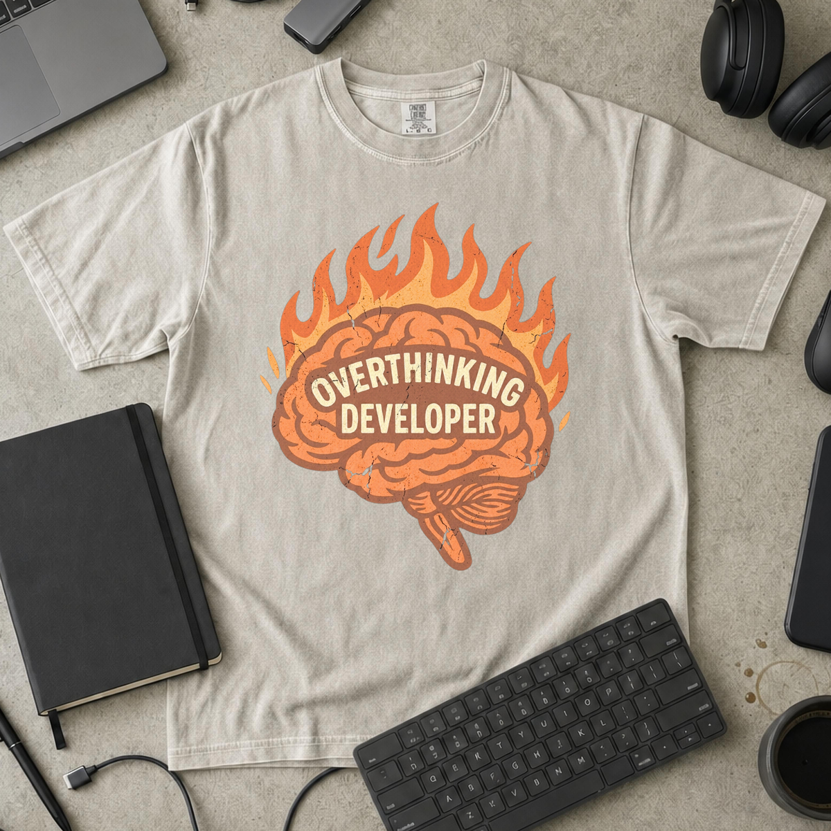 Overthinking Developer Premium Shirt — ivory Premium Shirt mock-up