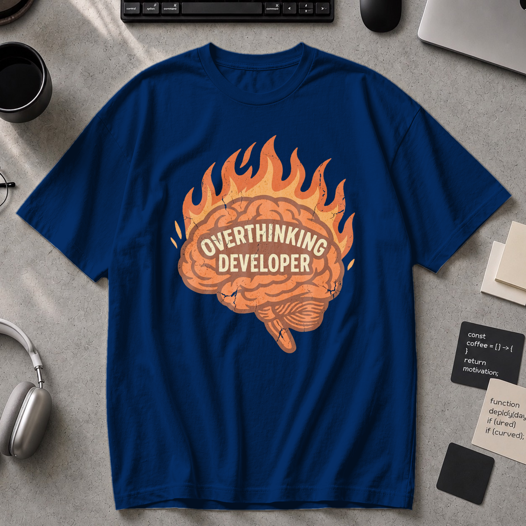 Overthinking Developer Premium Shirt - True Navy