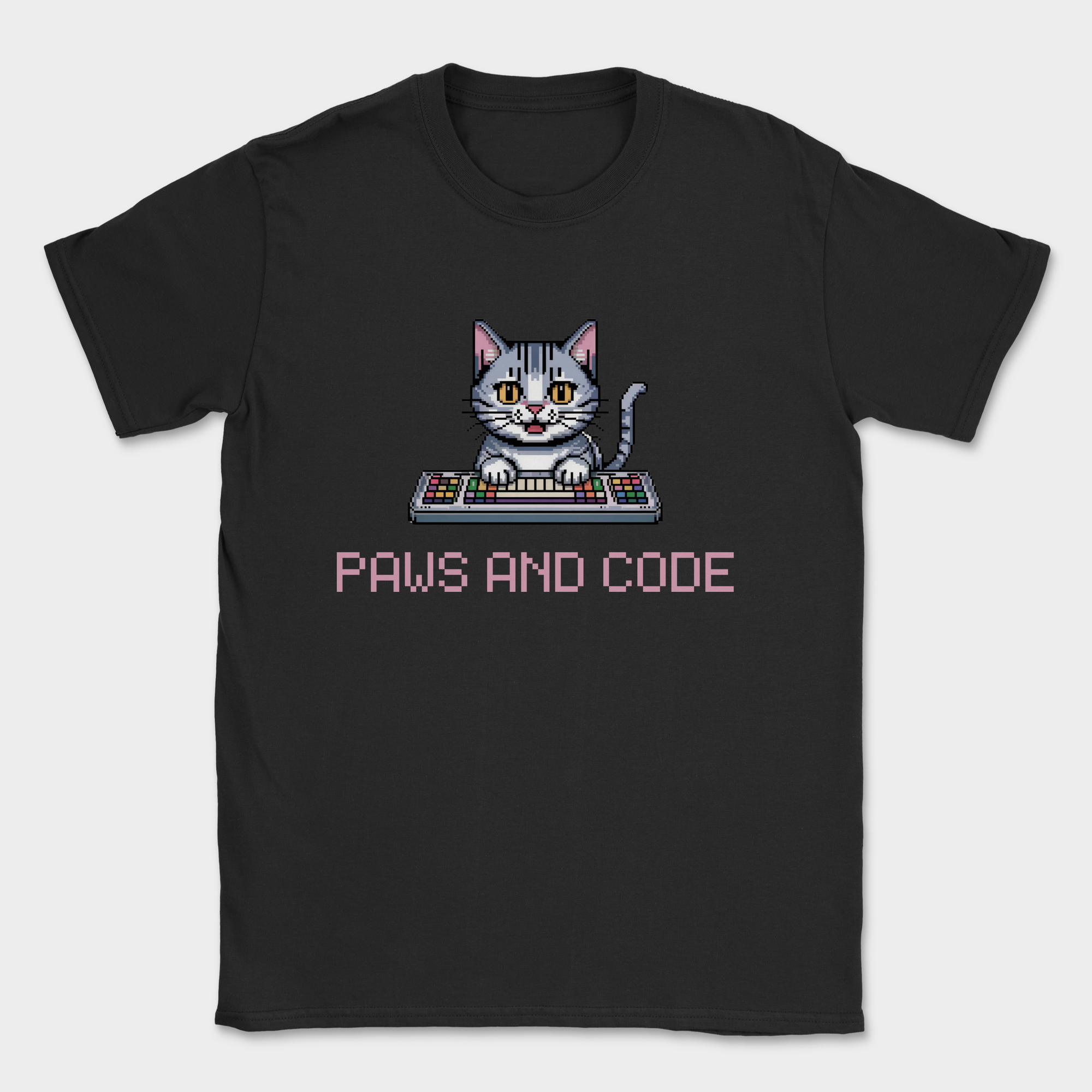 Paws and code shirt — Black