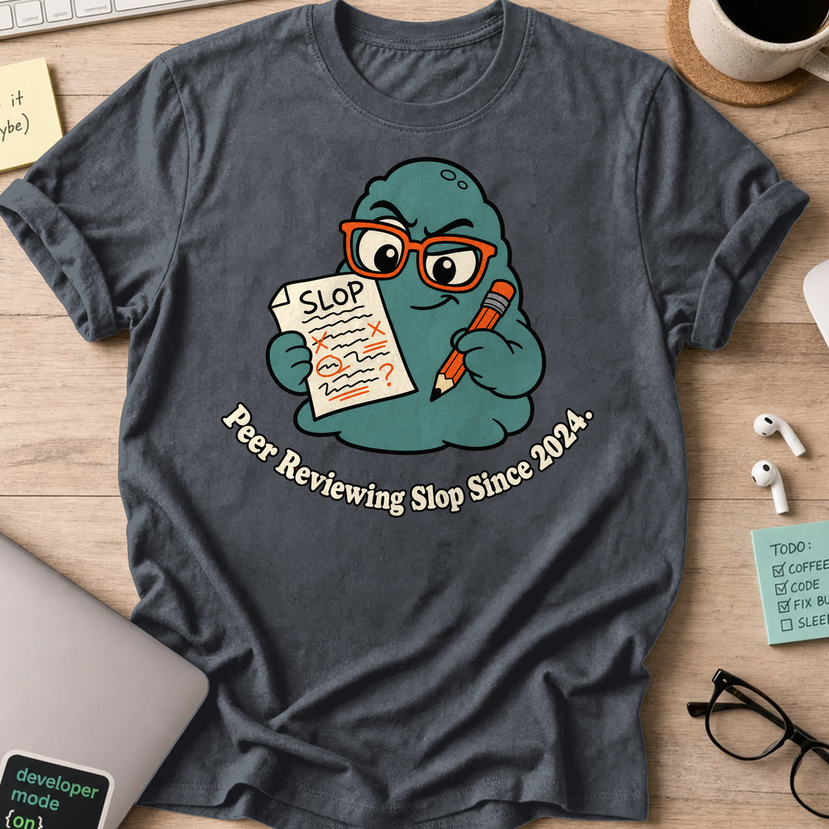Peer Reviewing Slop Since 2024 Shirt - Dark Heather