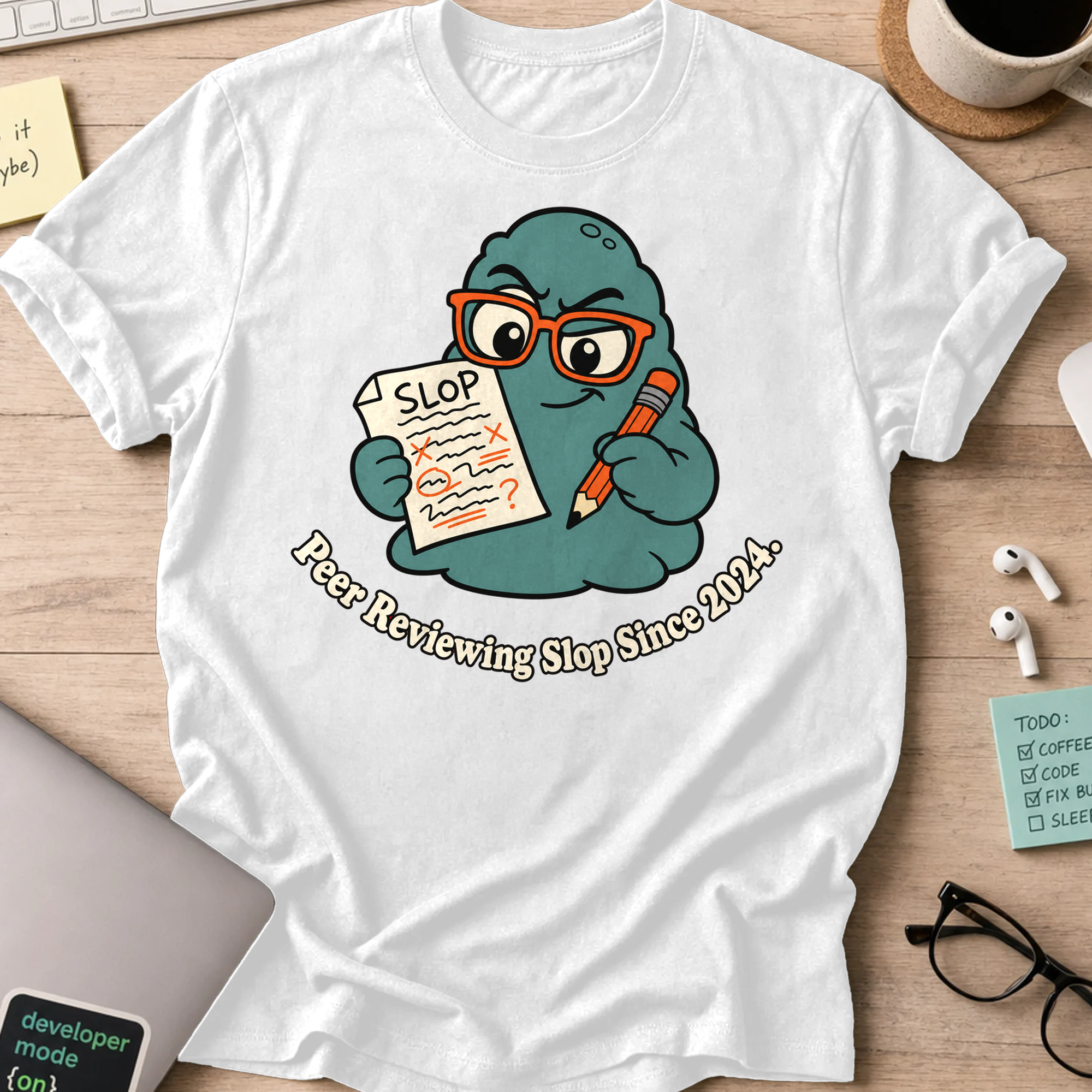 Peer Reviewing Slop Since 2024 Shirt - White