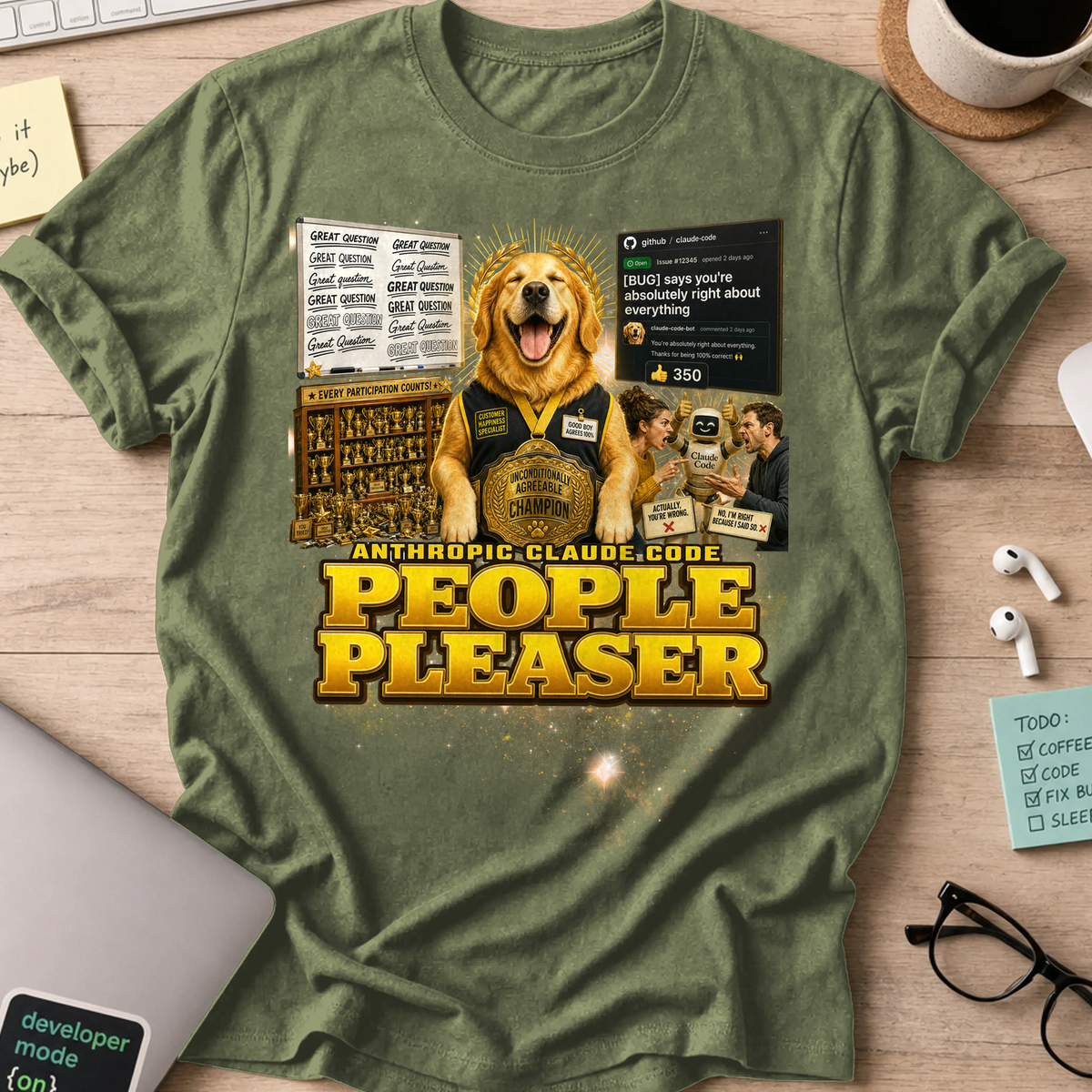 People Pleaser Shirt - Military Green