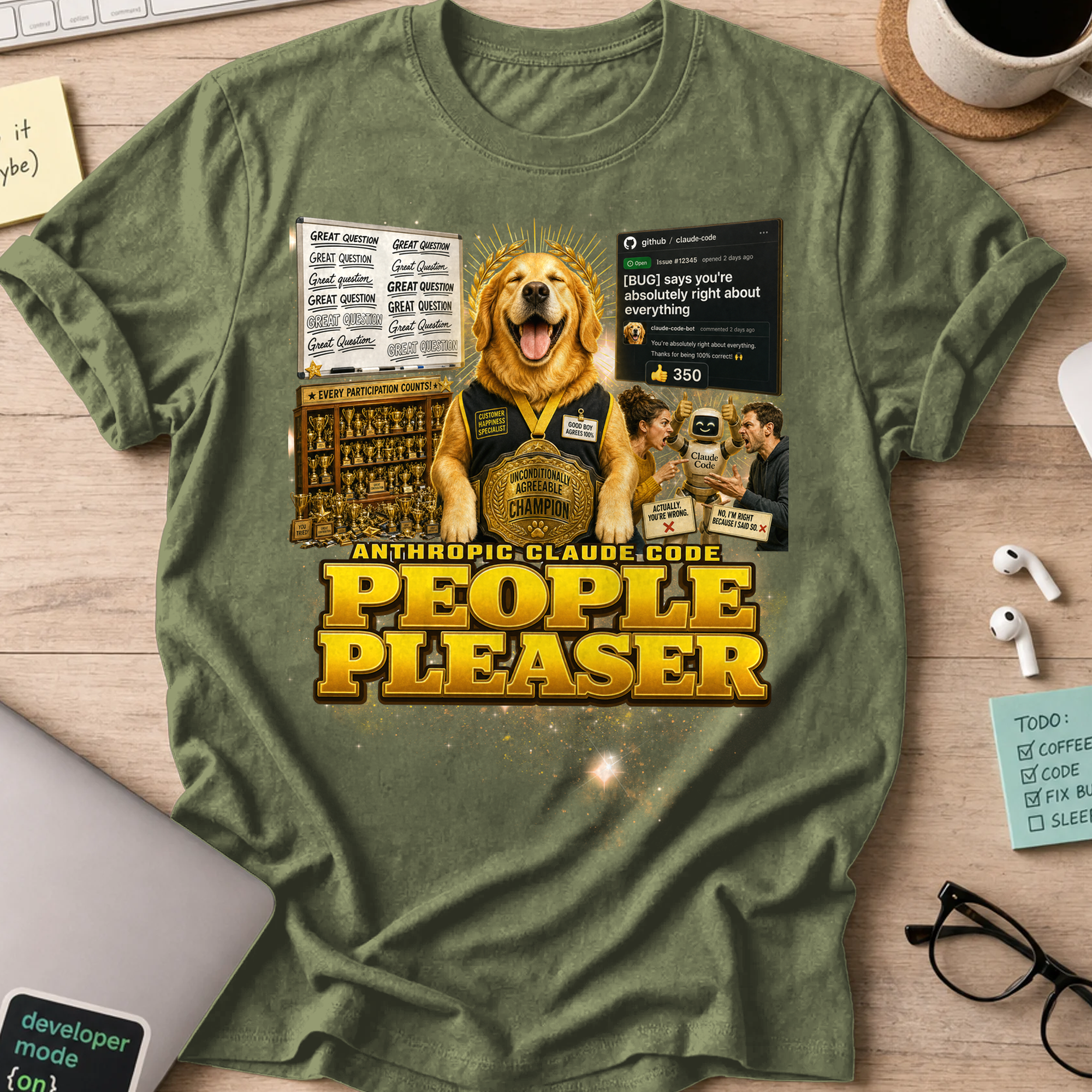 People Pleaser Shirt - Military Green