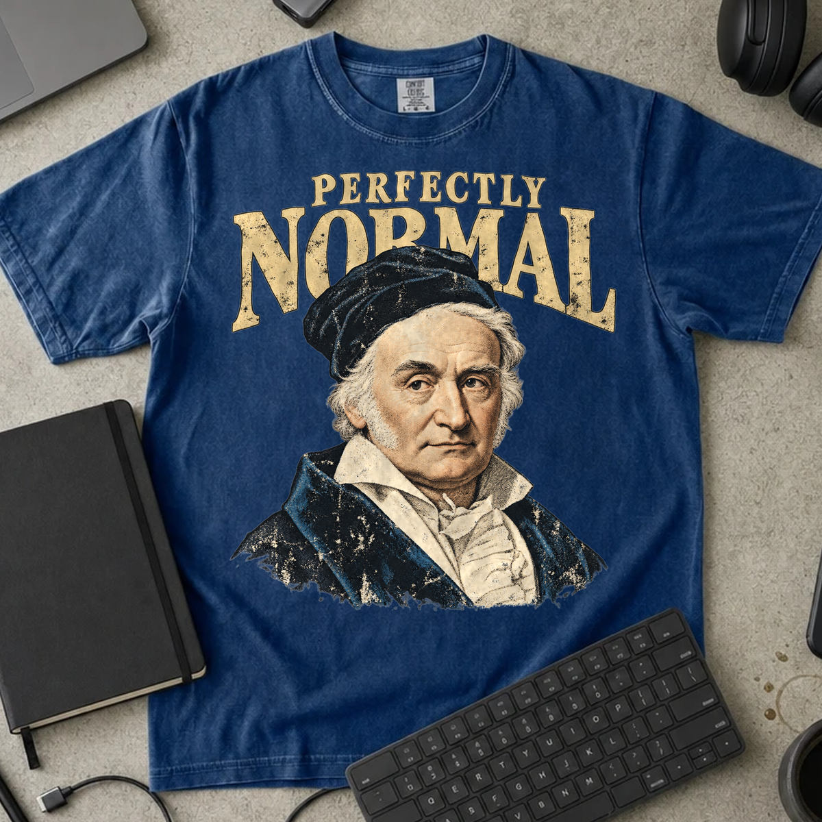Perfectly Normal Shirt — True Navy Comfort Colors 1717 flat lay