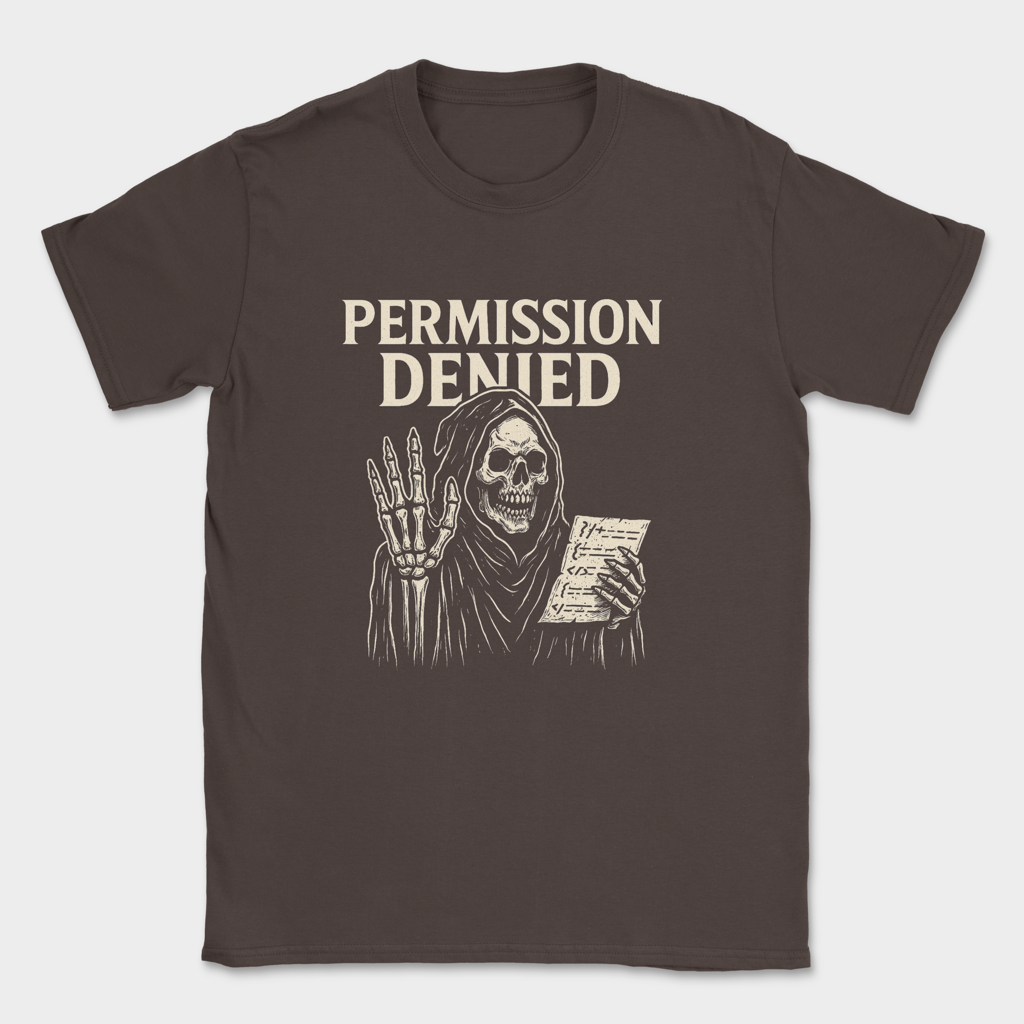 Permission Denied shirt — Dark Chocolate