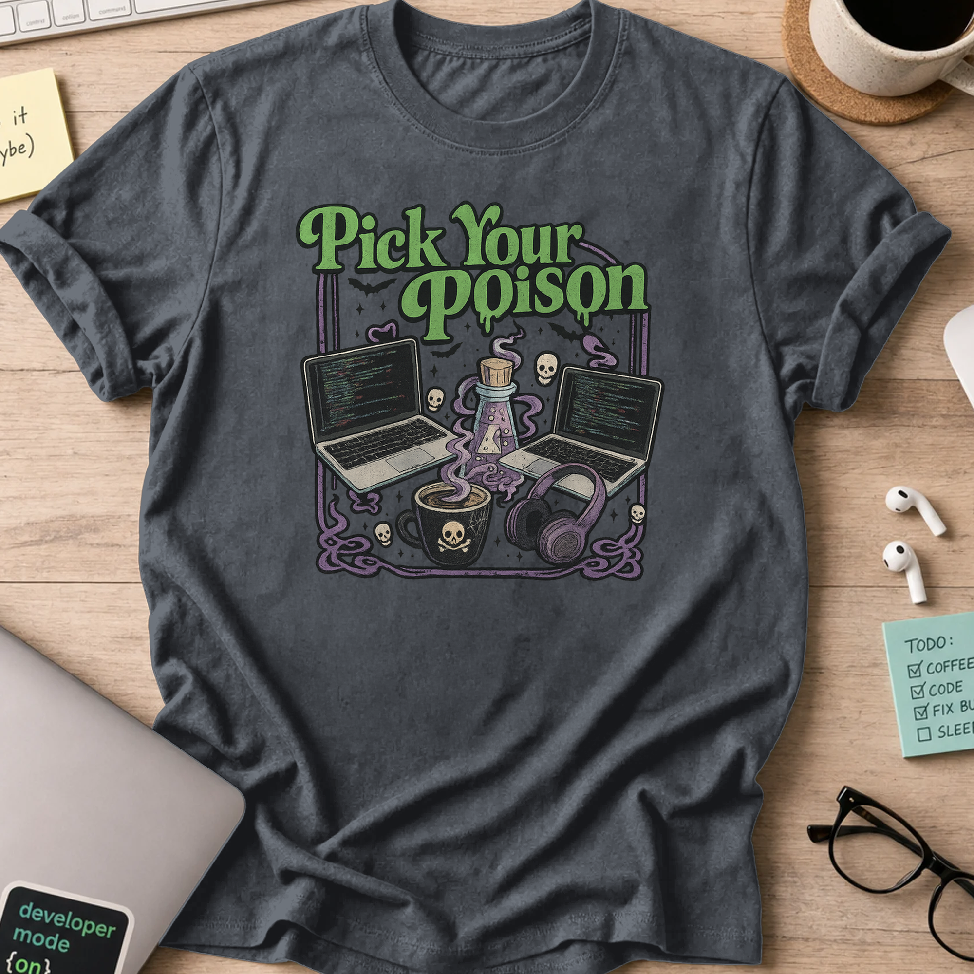pick your poison shirt - Dark Heather
