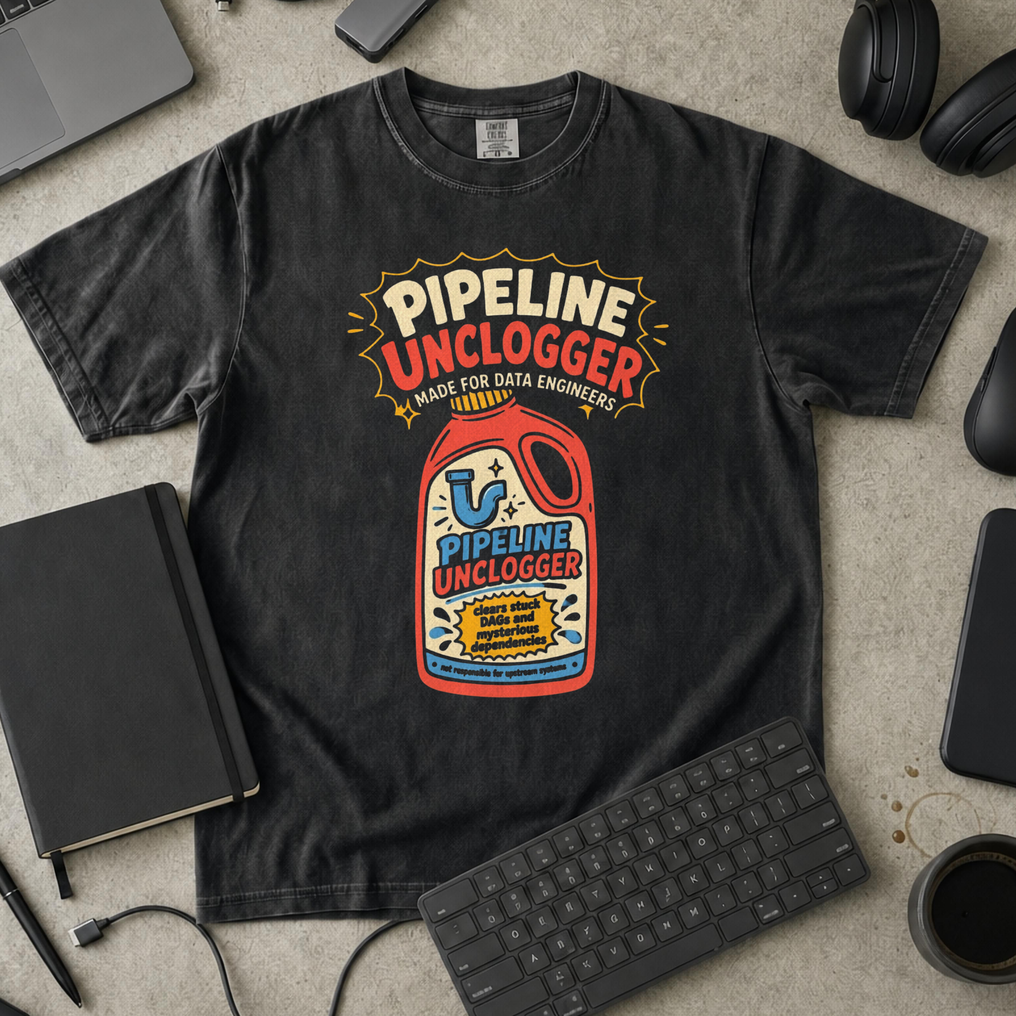 Pipeline Unclogger Premium Shirt — black Premium Shirt mock-up
