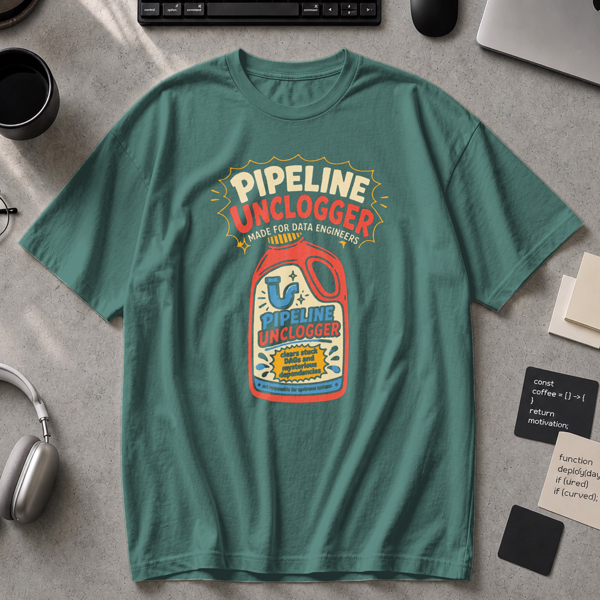Pipeline Unclogger Premium Shirt - Blue Spruce