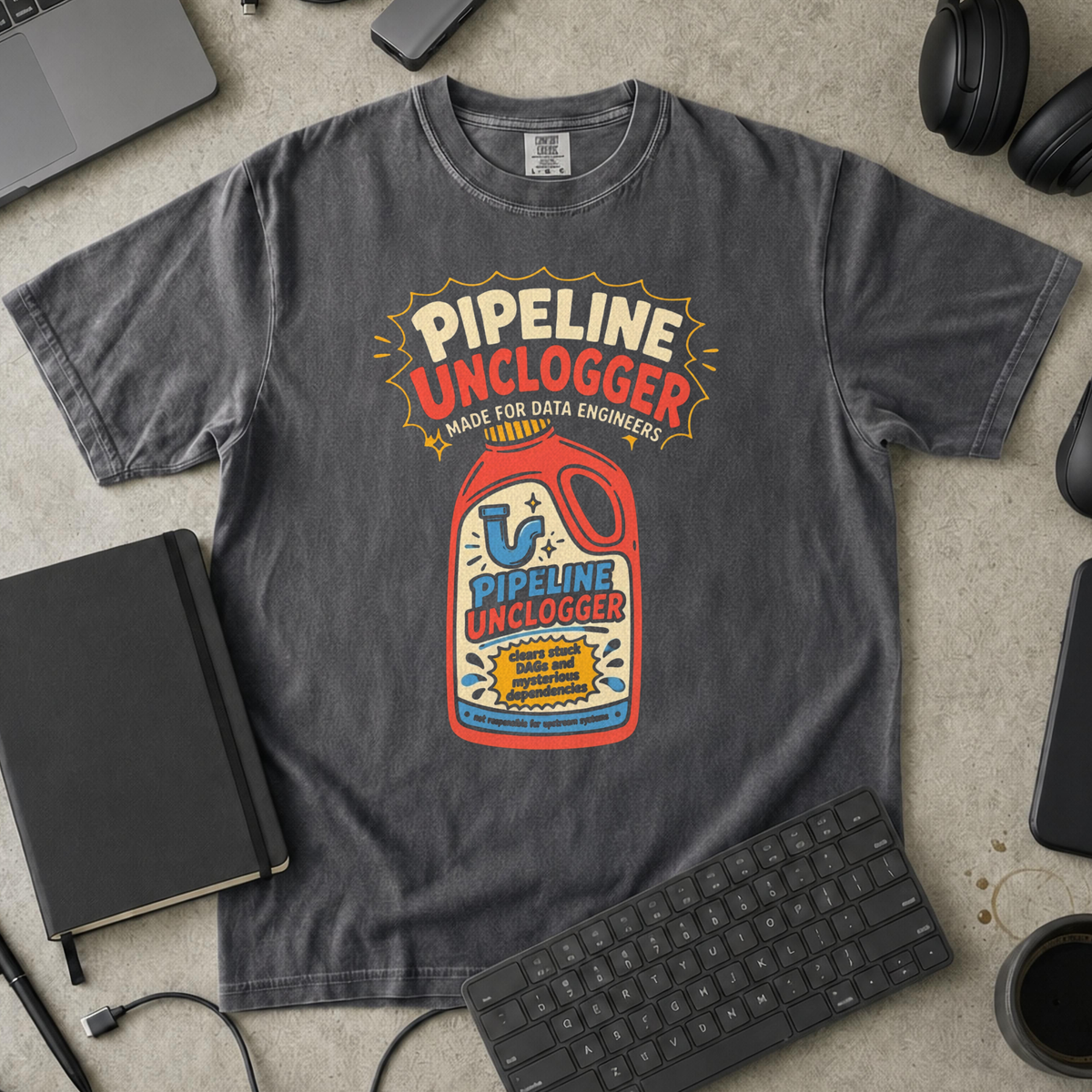 Pipeline Unclogger Premium Shirt — pepper Premium Shirt mock-up
