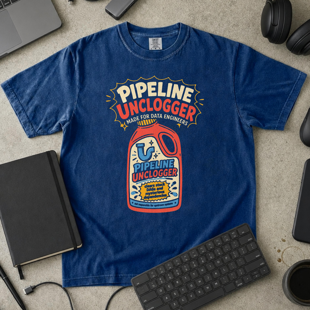 Pipeline Unclogger Premium Shirt — true navy Premium Shirt mock-up