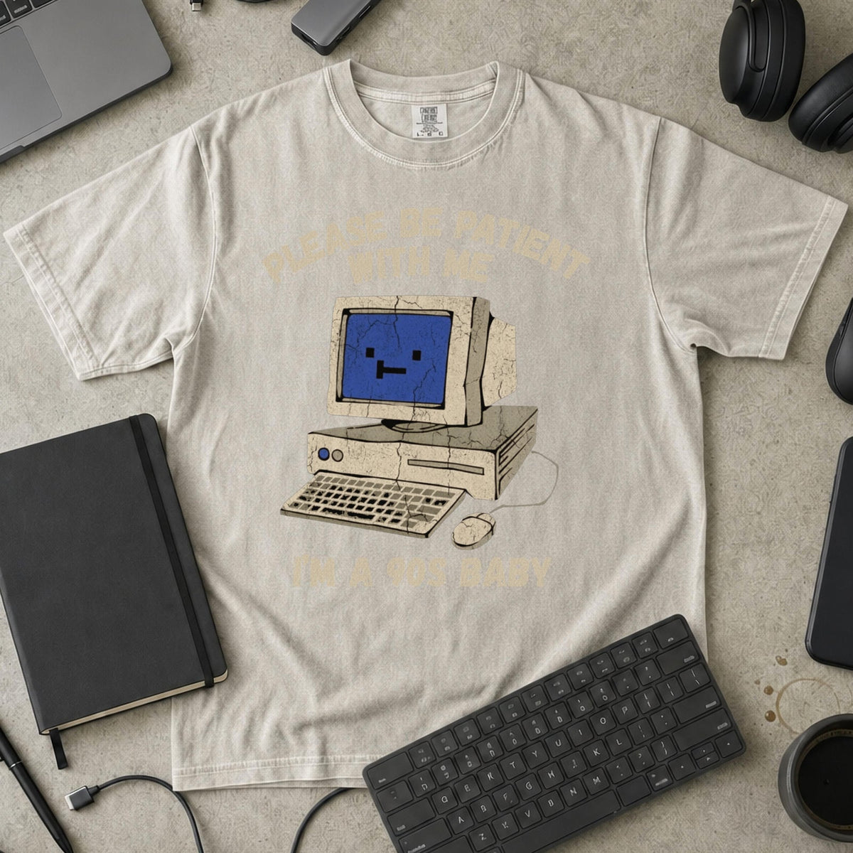 Please Be Patient I'm A 90s Baby Premium Shirt — ivory Premium Shirt mock-up
