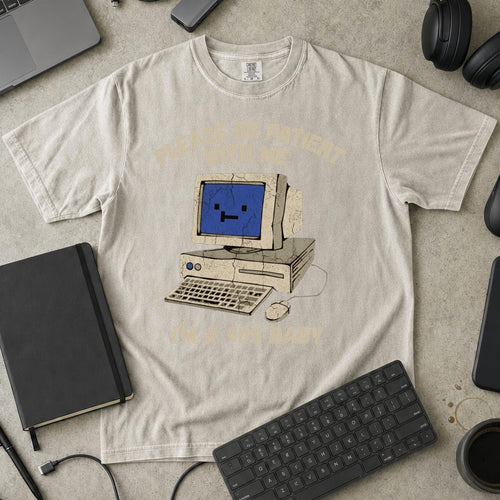 Please Be Patient I'm A 90s Baby Premium Shirt — ivory Premium Shirt mock-up