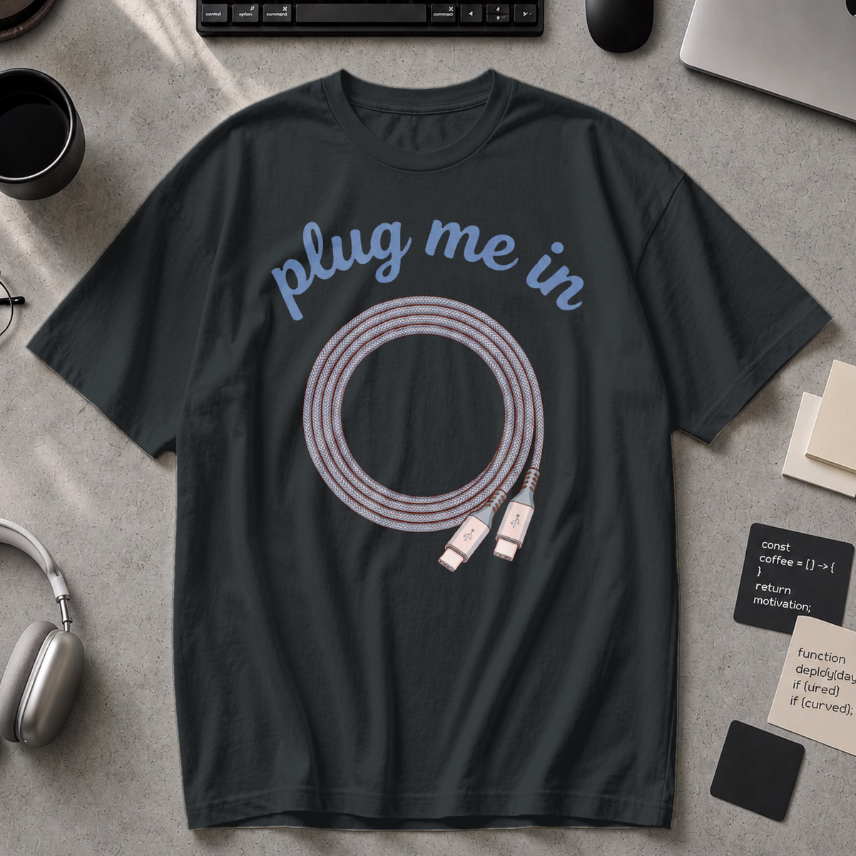 Plug Me In Premium Shirt - Black
