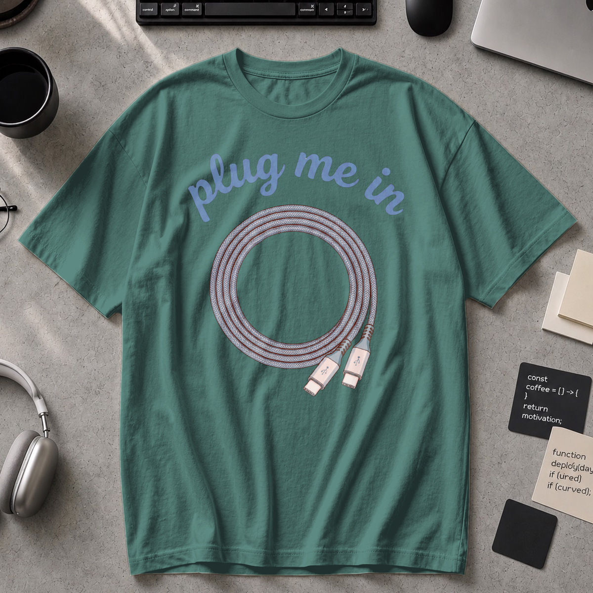 Plug Me In Premium Shirt - Blue Spruce