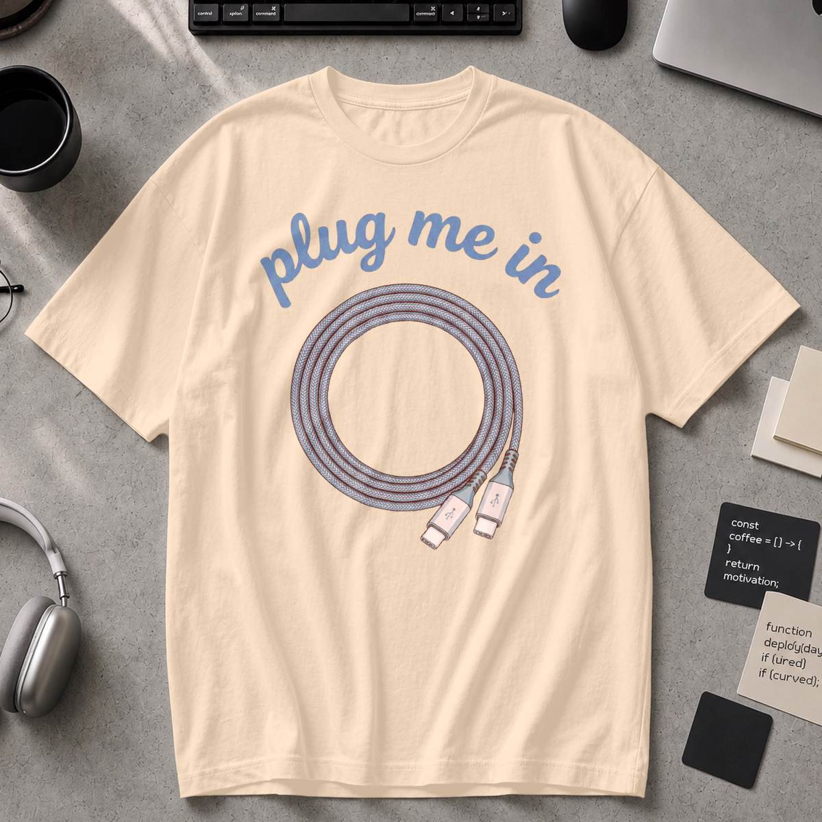 Plug Me In Premium Shirt - Ivory