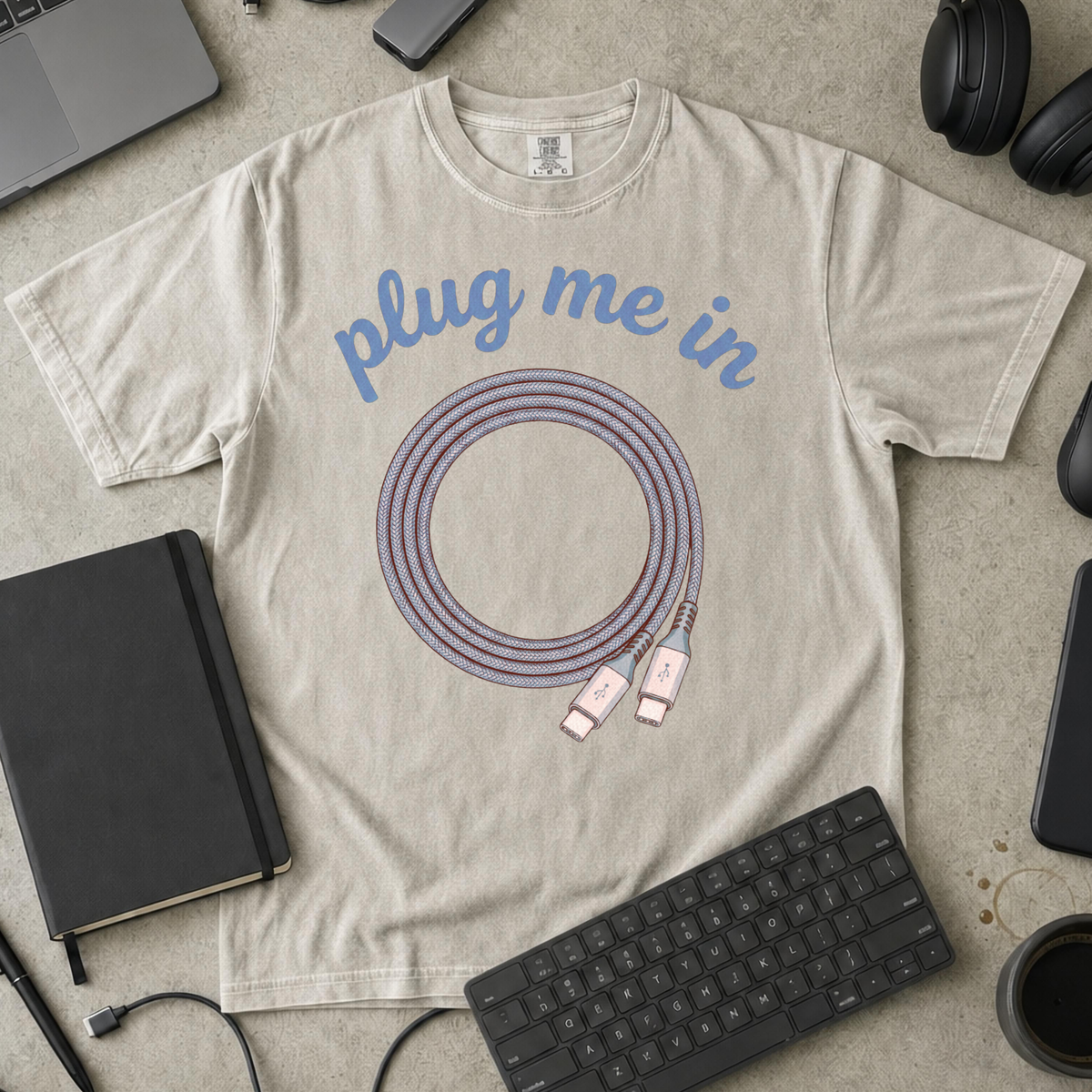 Plug Me In Premium Shirt — ivory Premium Shirt mock-up