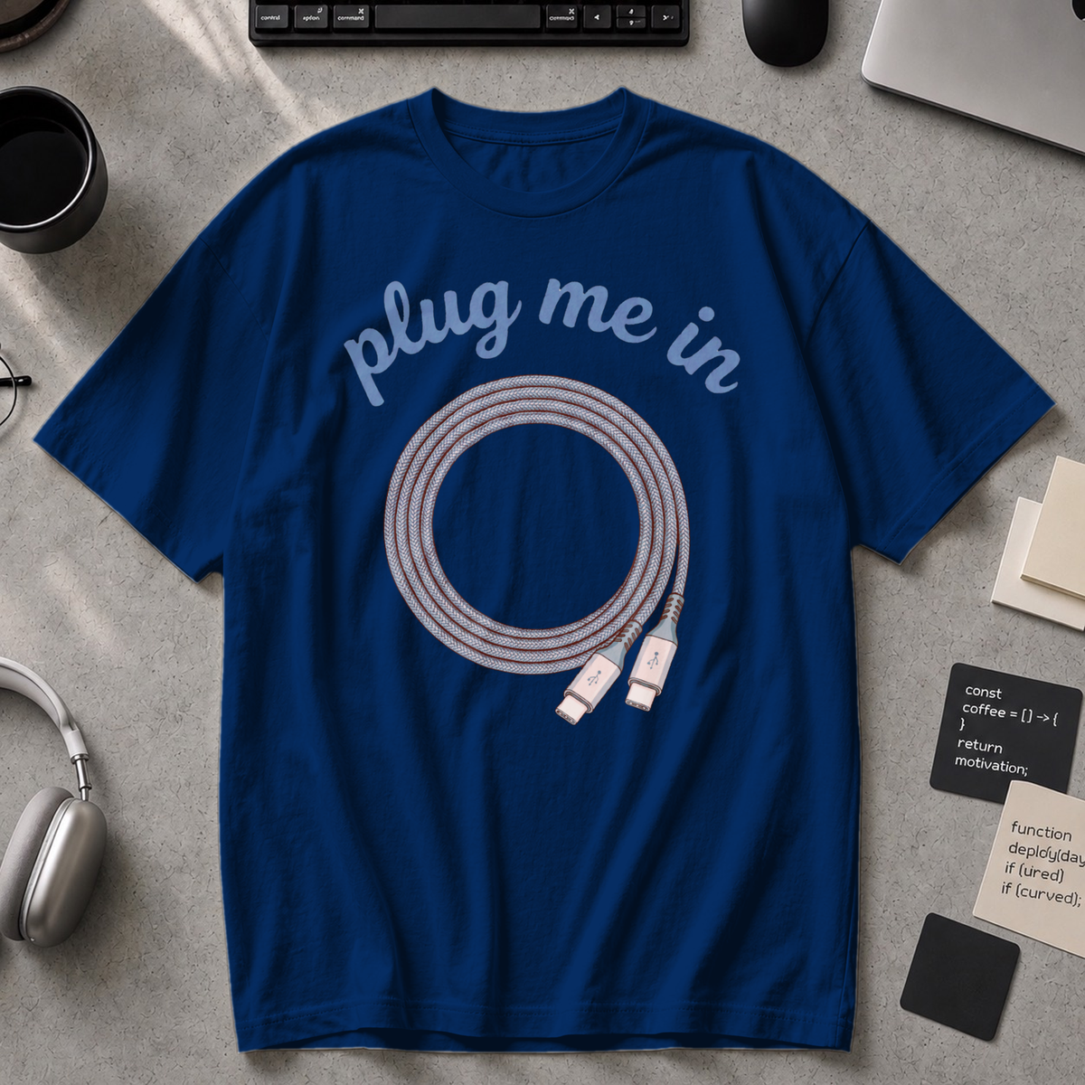 Plug Me In Premium Shirt - True Navy